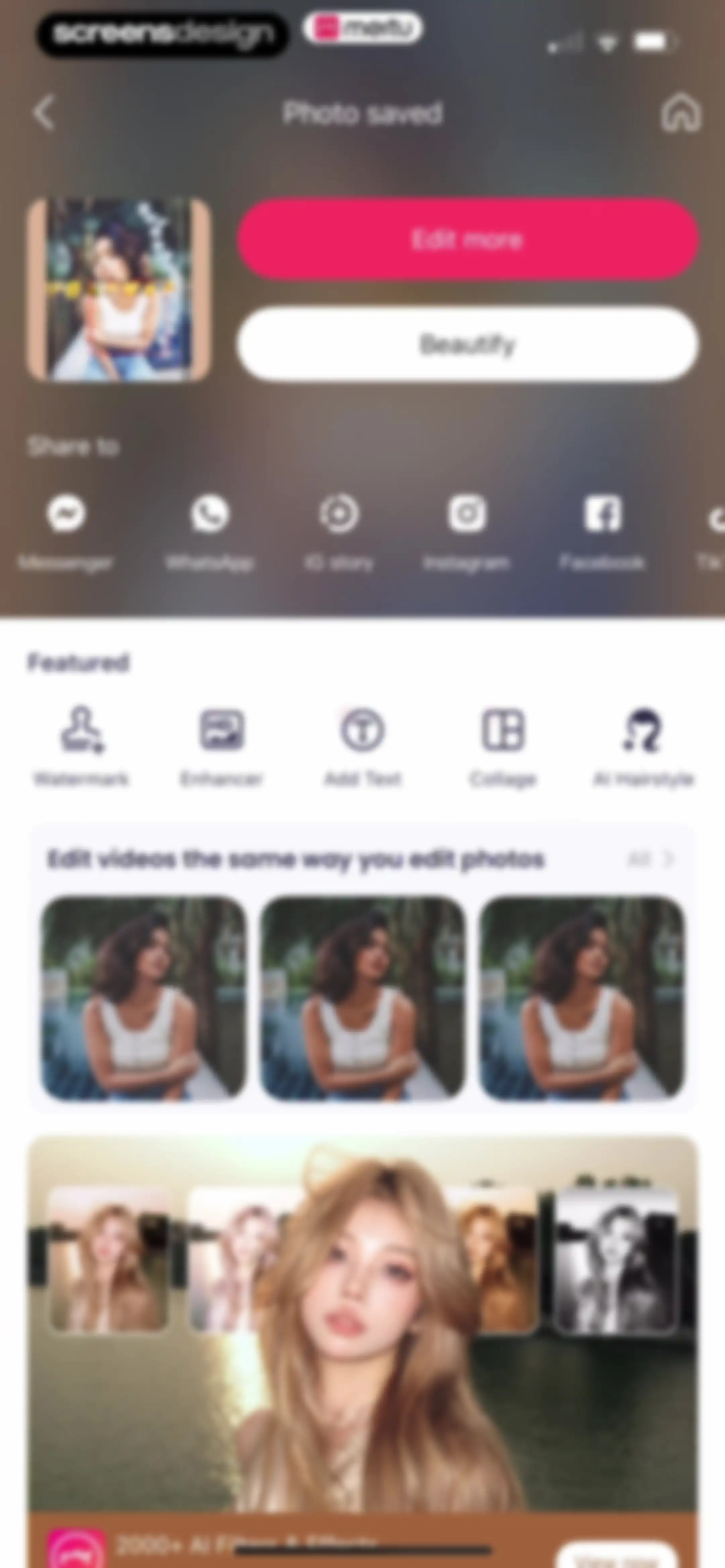 Meitu AI Photo & Video Editor screen 115