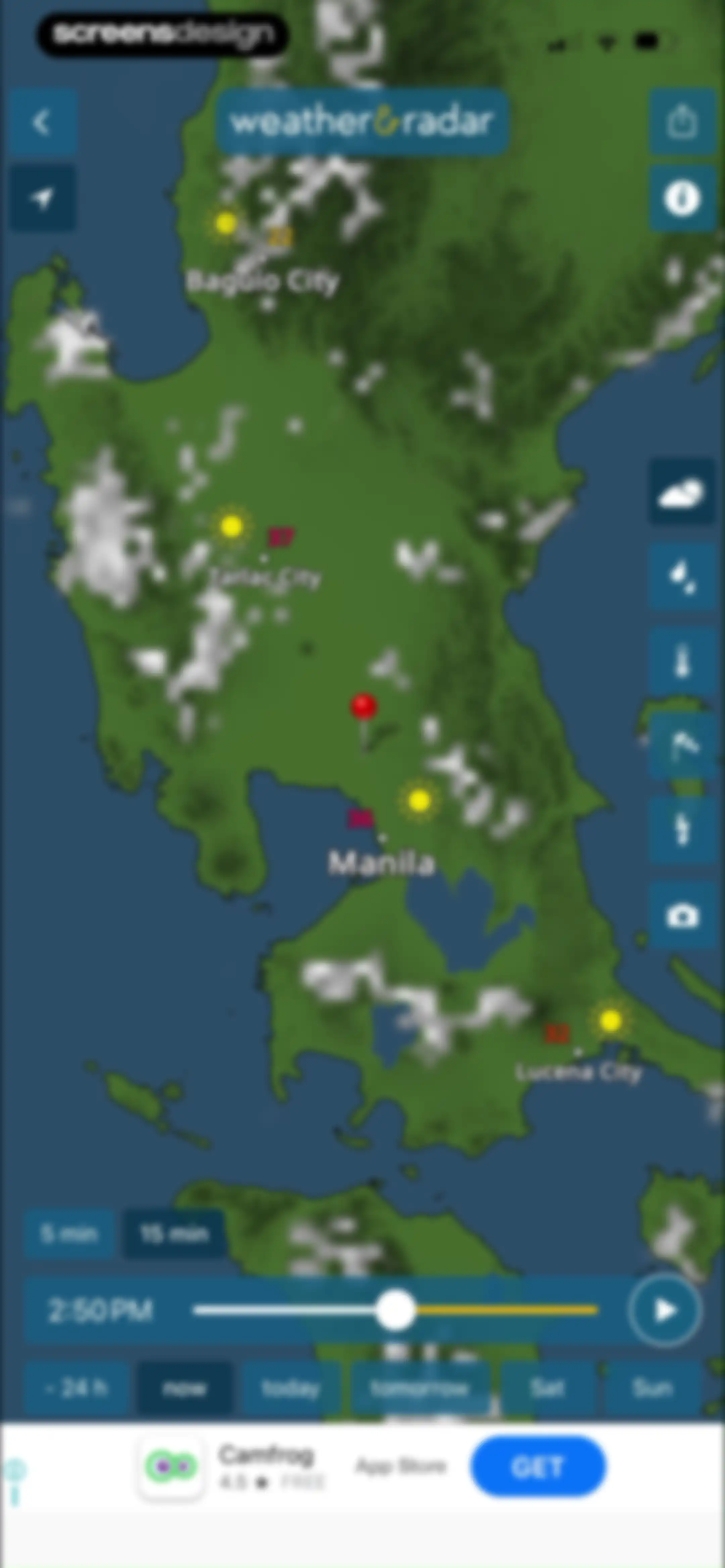 Weather & Radar screen 16