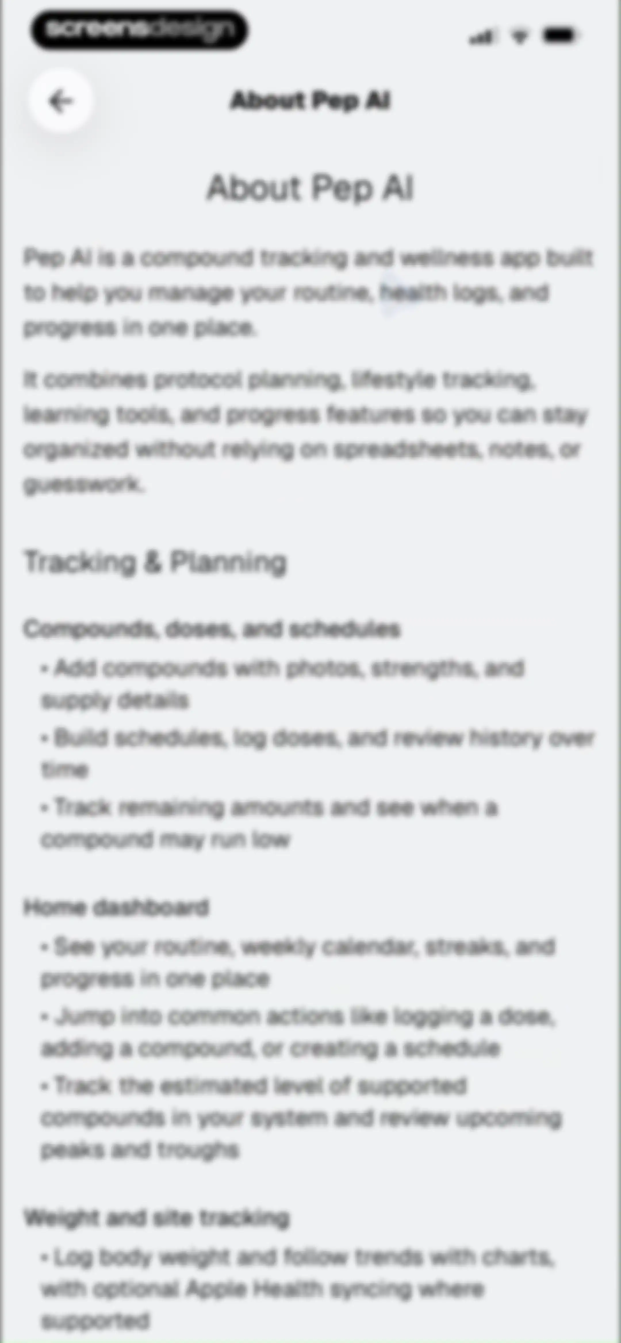 Pep AI: Peptide GLP-1 Tracker screen 208