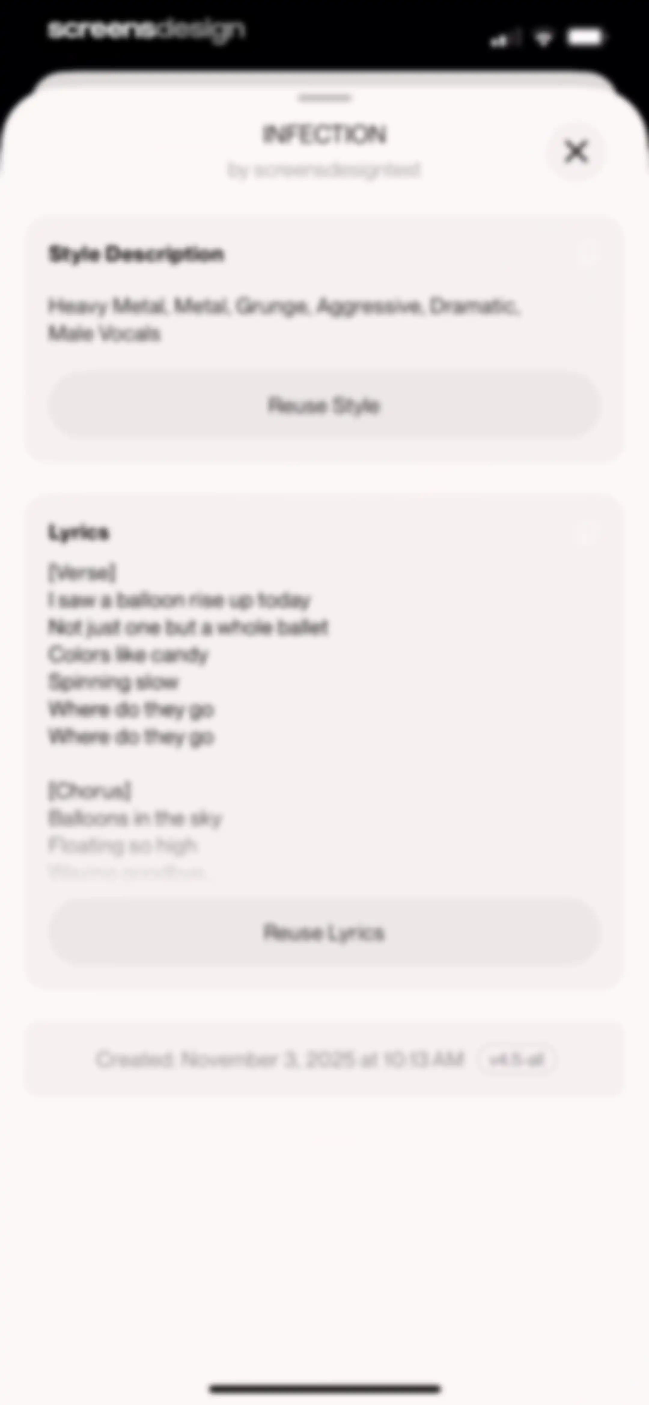Suno - AI Songs, Music, Lyrics screen 108