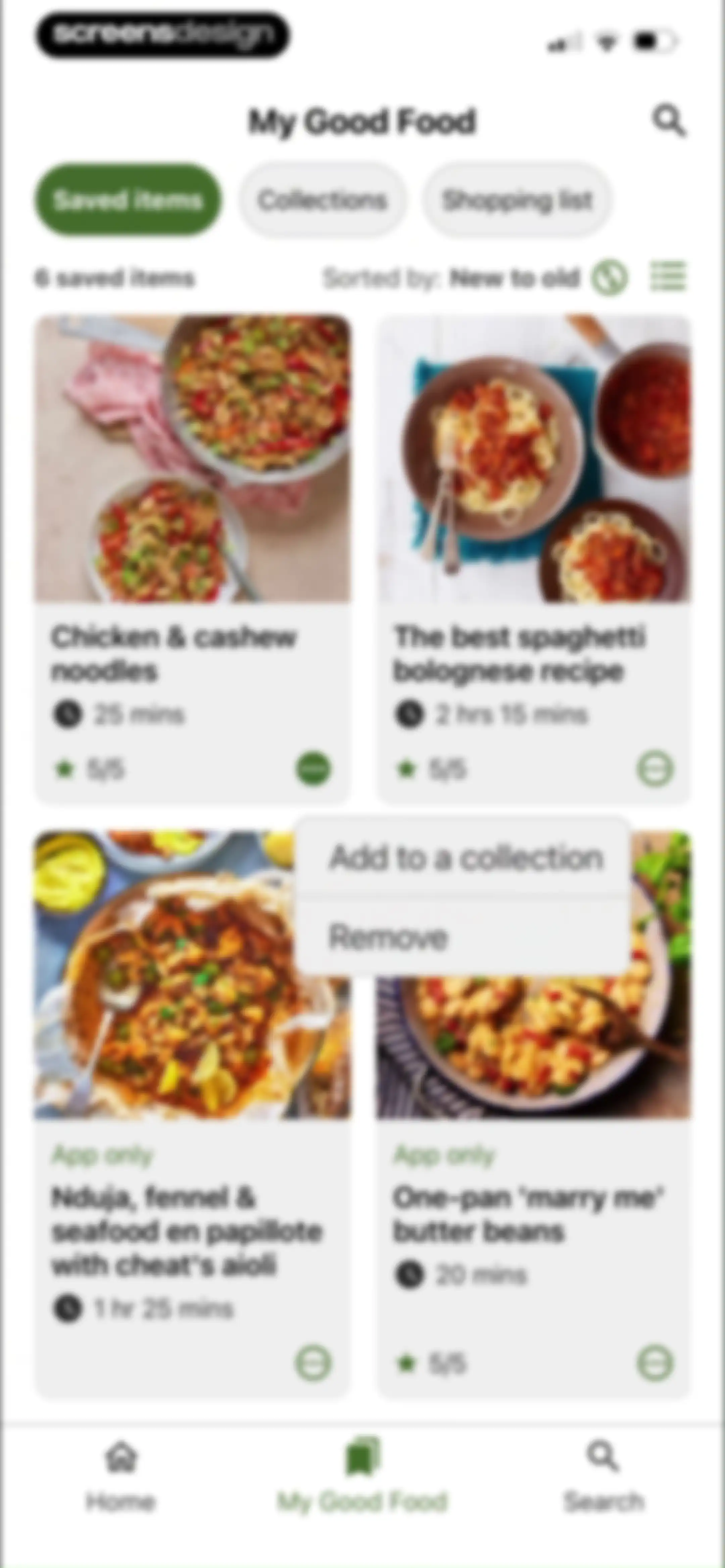 Good Food: Recipe Finder screen 45