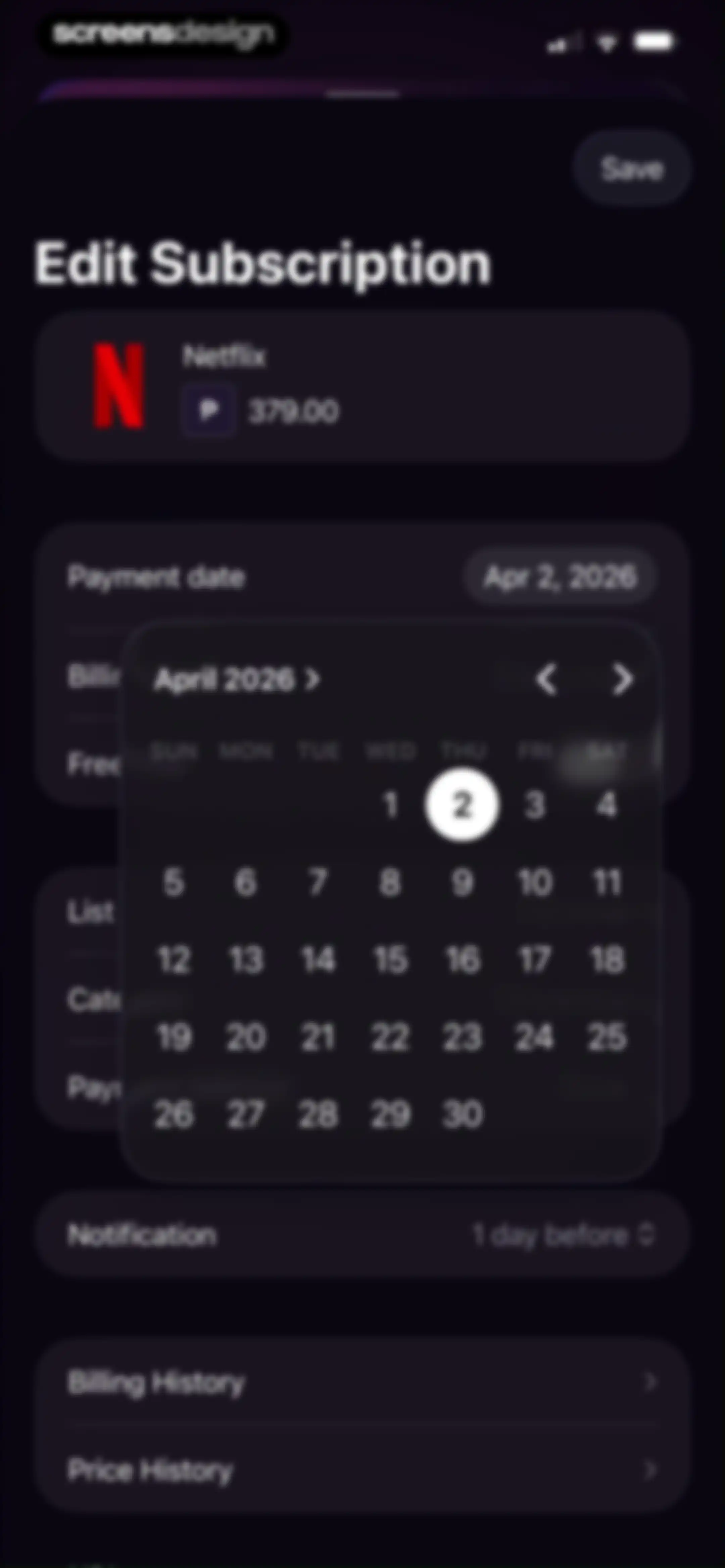 Subscription Manager: Orbit screen 12