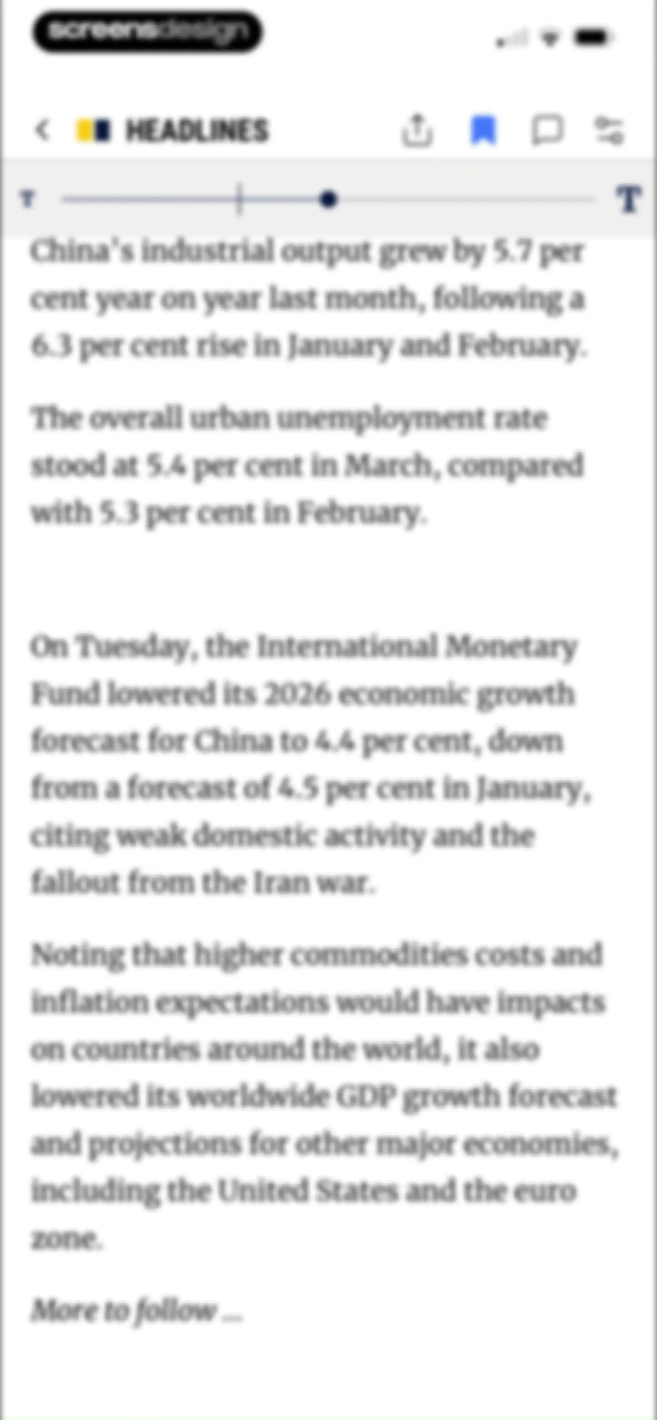 South China Morning Post: News screen 38