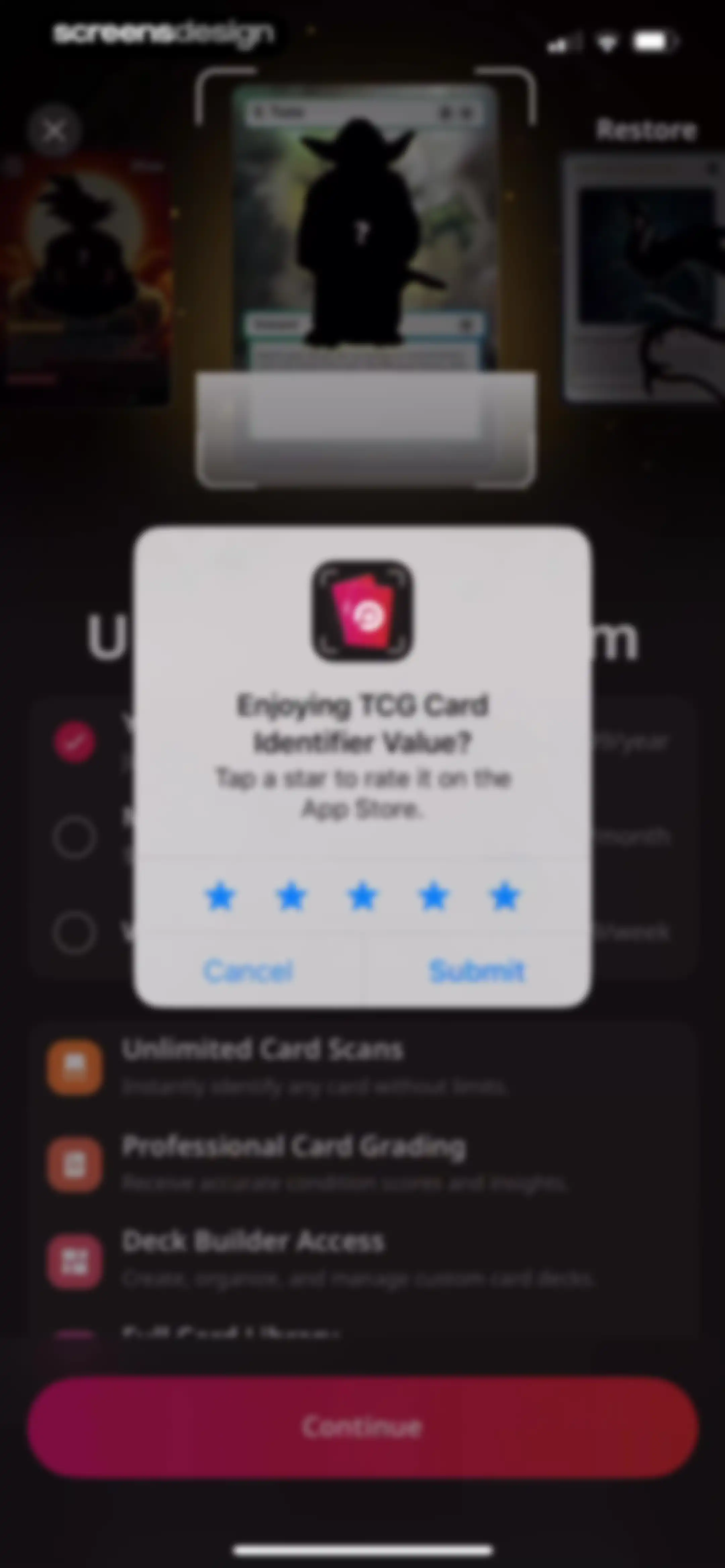 TCG Card Identifier Value screen 7