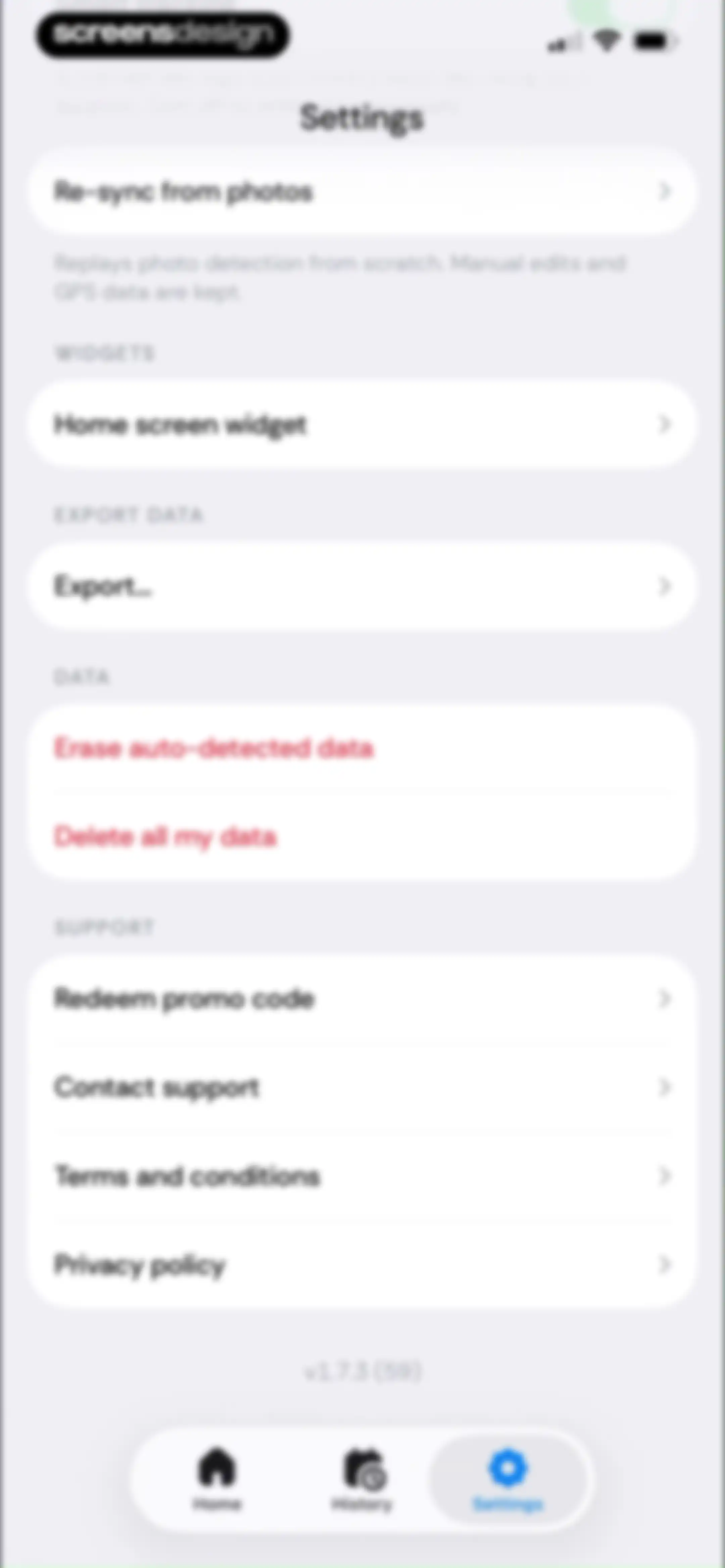 Country Days Tracker: Bounded screen 97