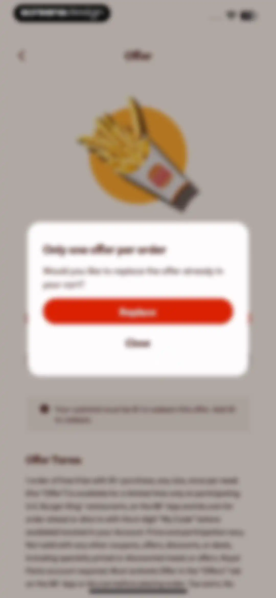 BURGER KING® App screen 70