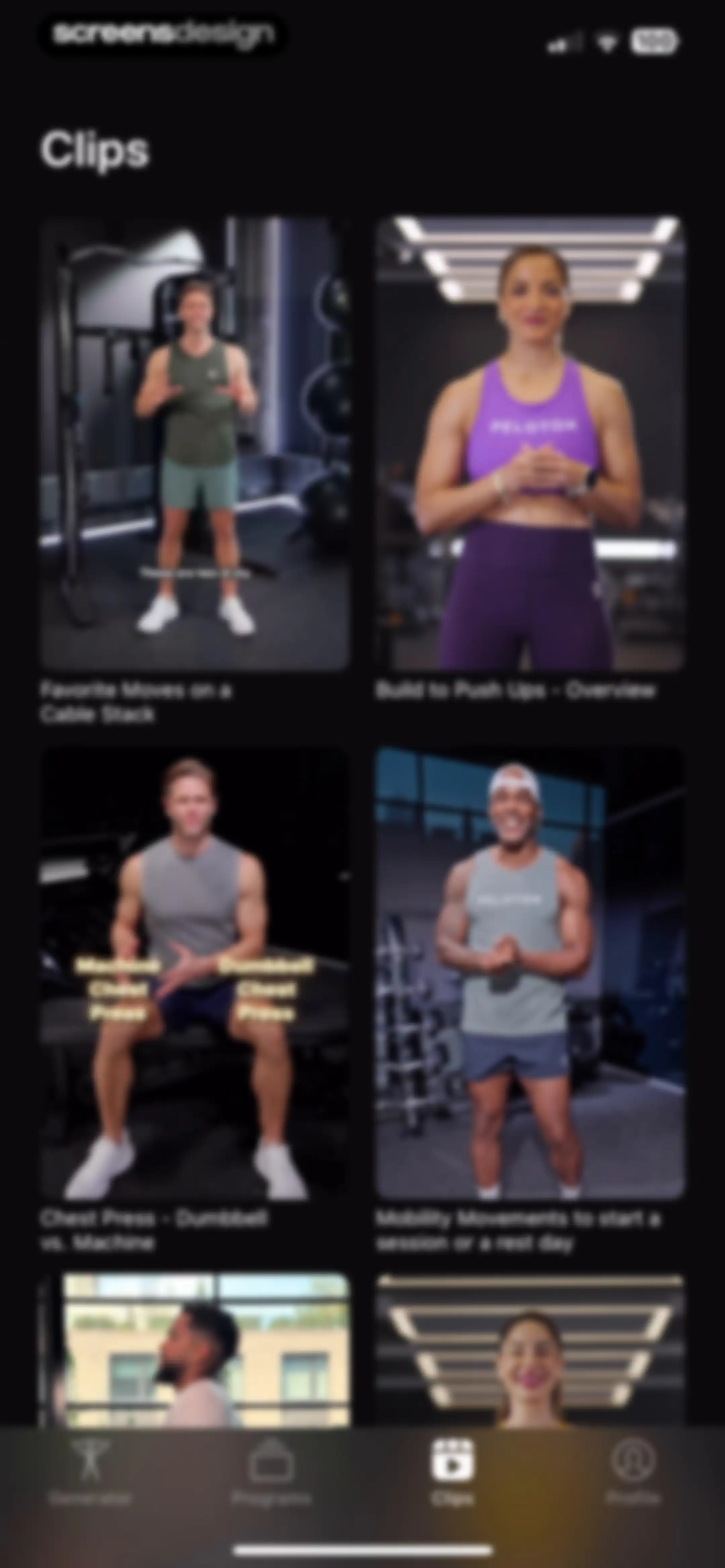 Peloton Strength+ screen 134