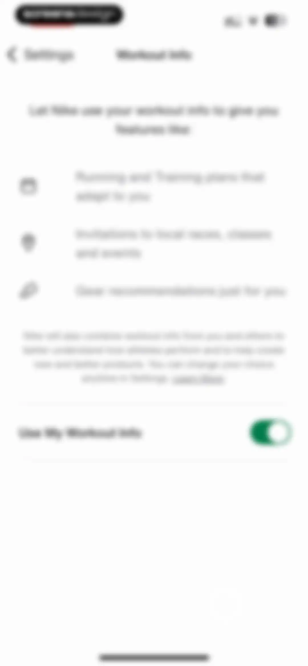 Nike Training Club screen 105