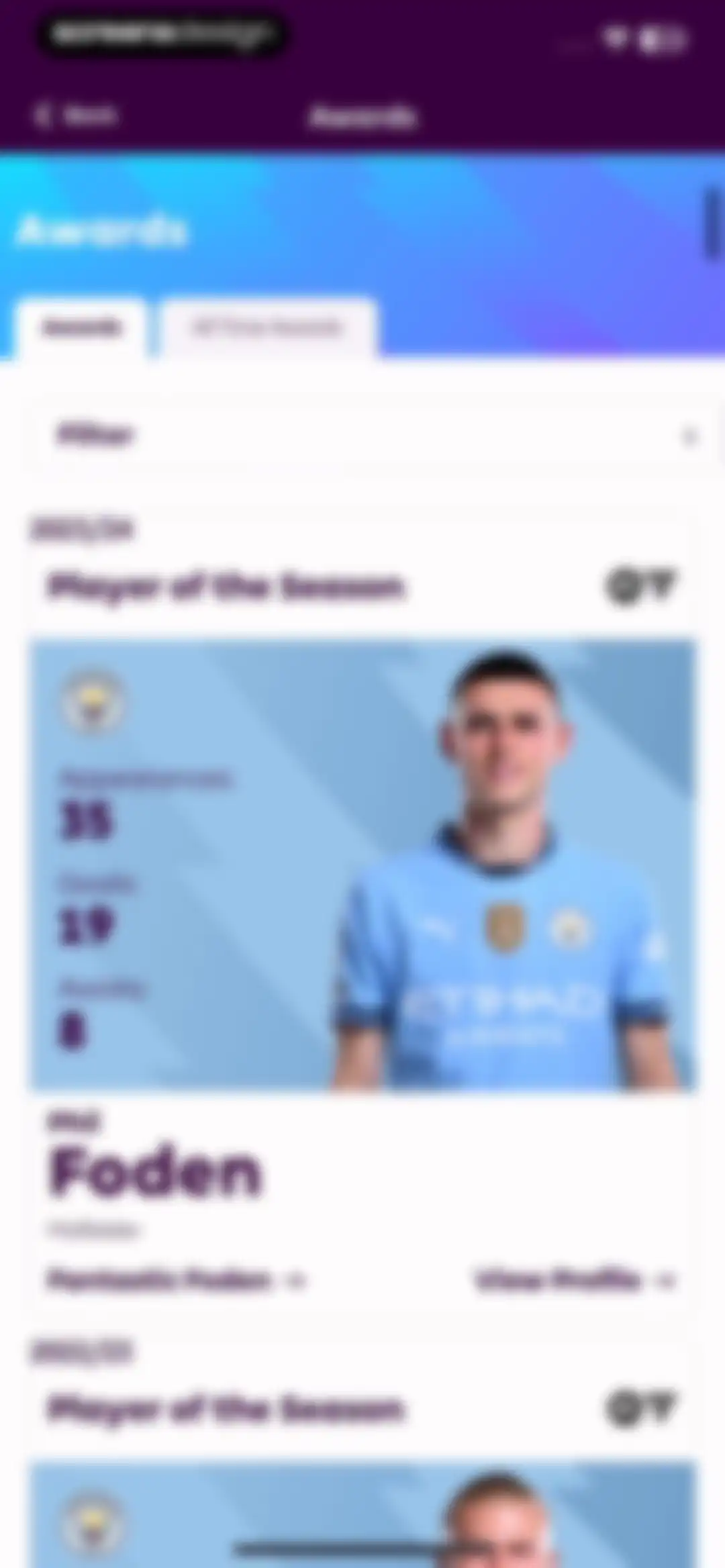 Premier League - Scores, News screen 101