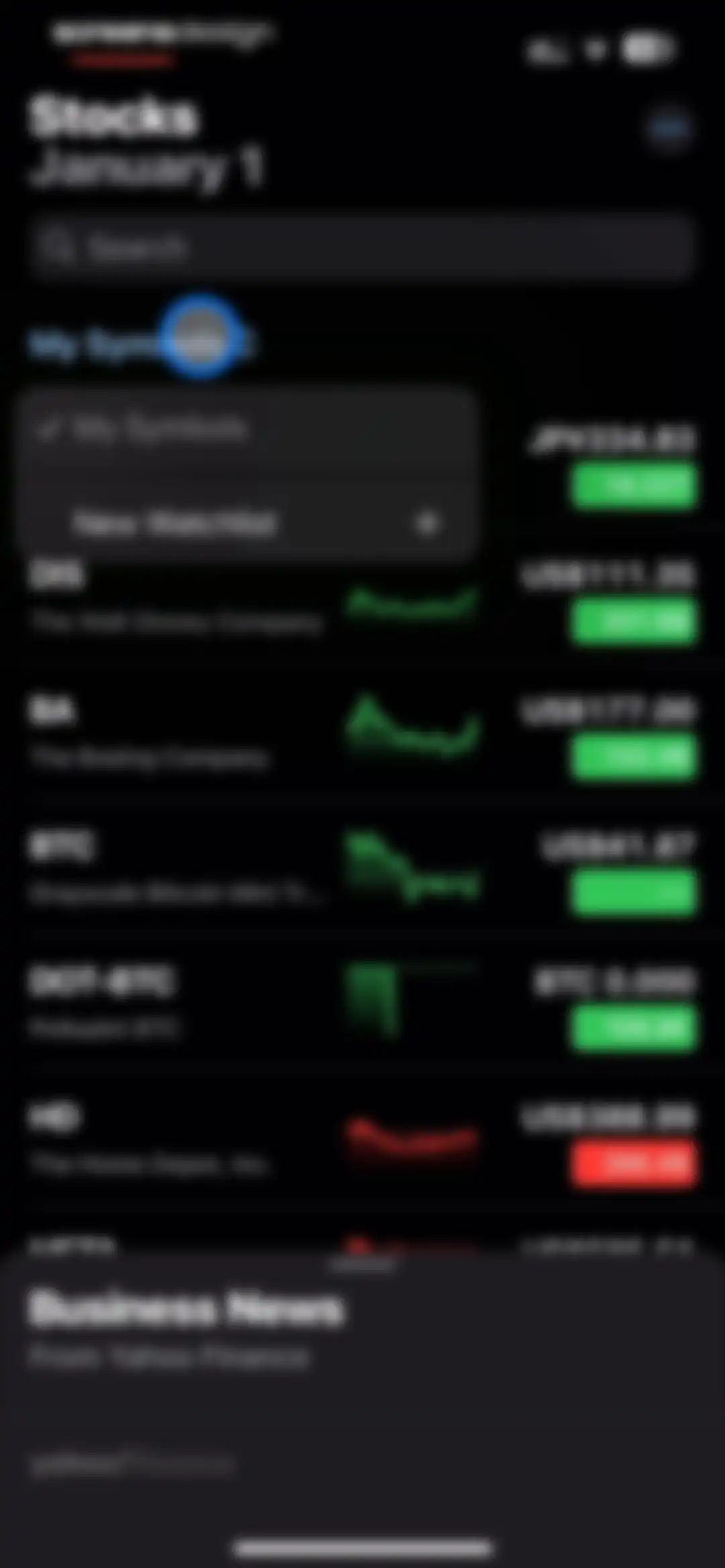 Stocks screen 24