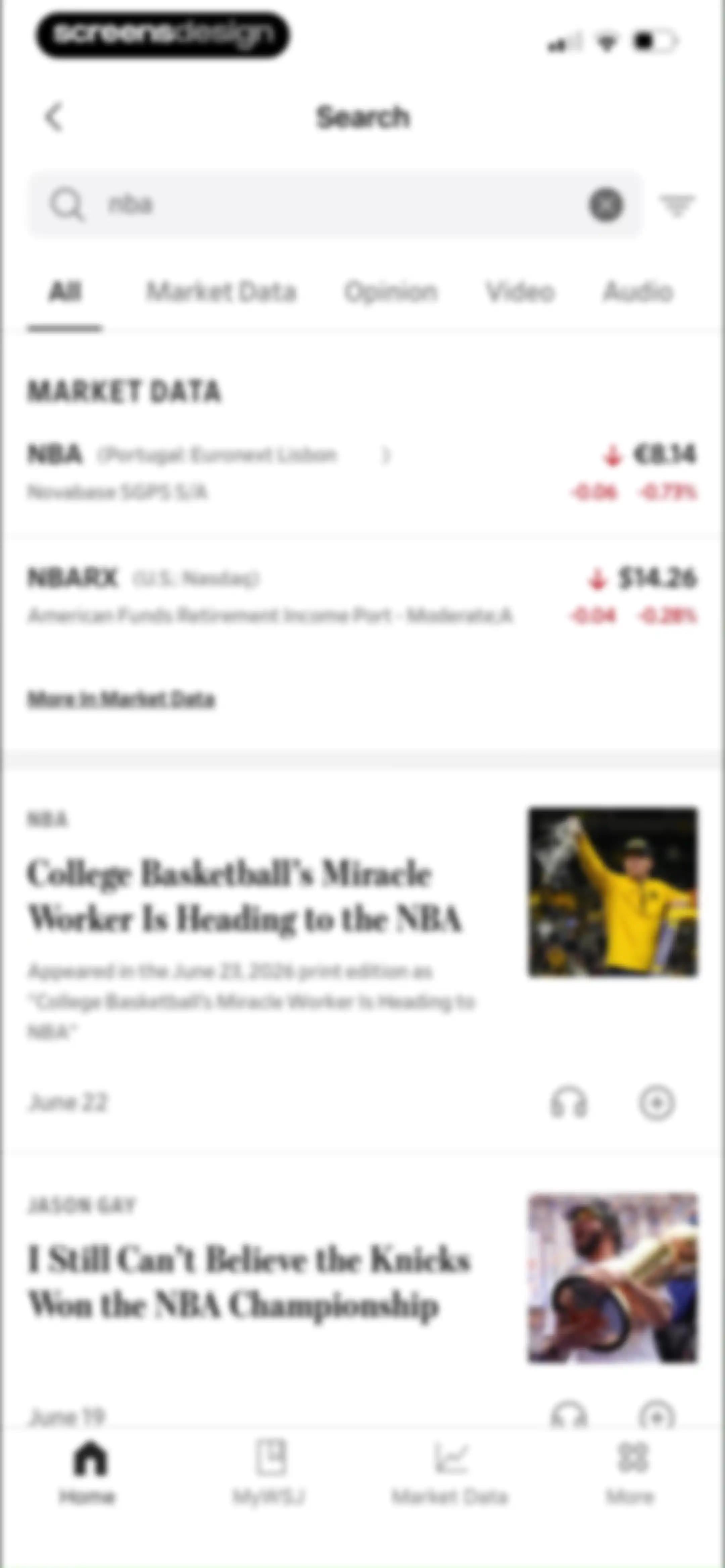 The Wall Street Journal. News screen 27