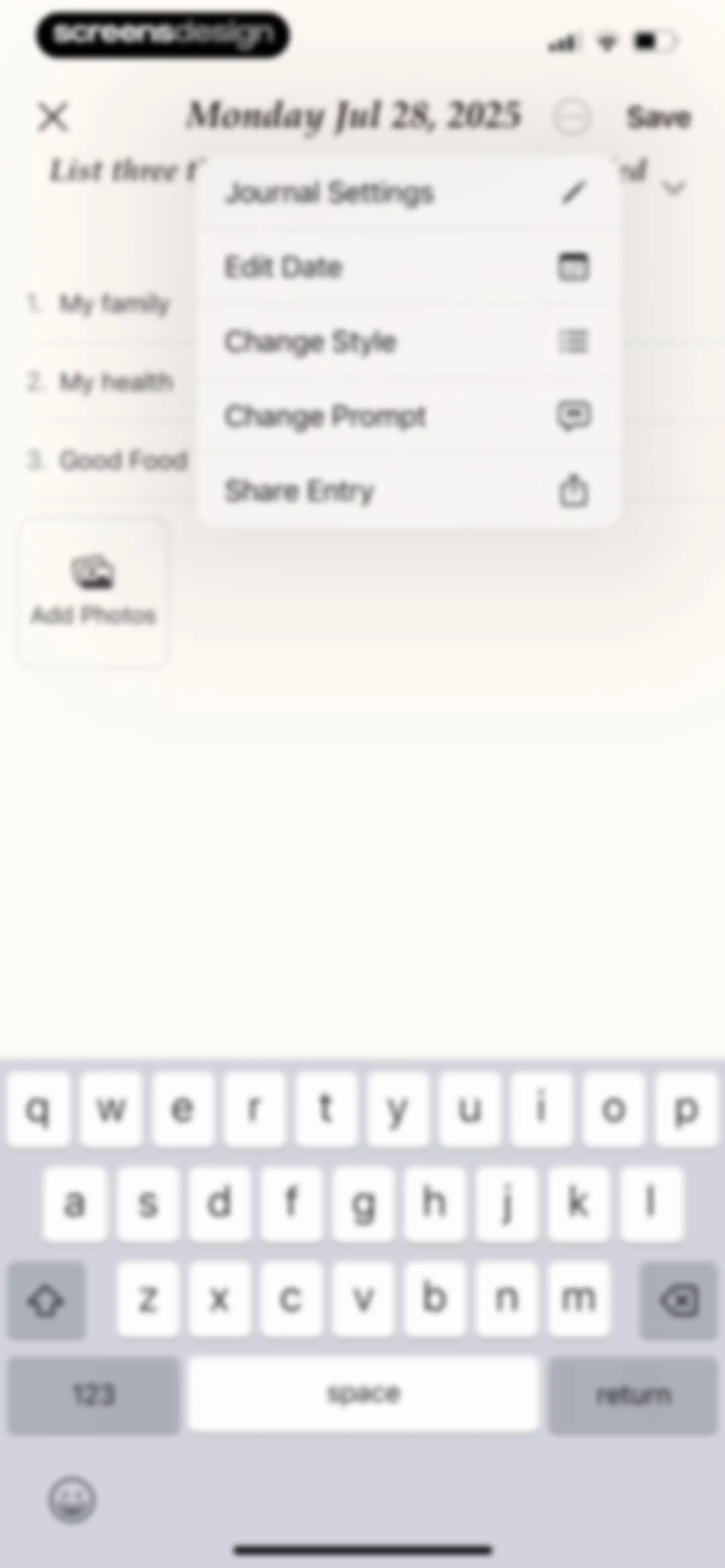Gratitude Plus – Journal screen 64