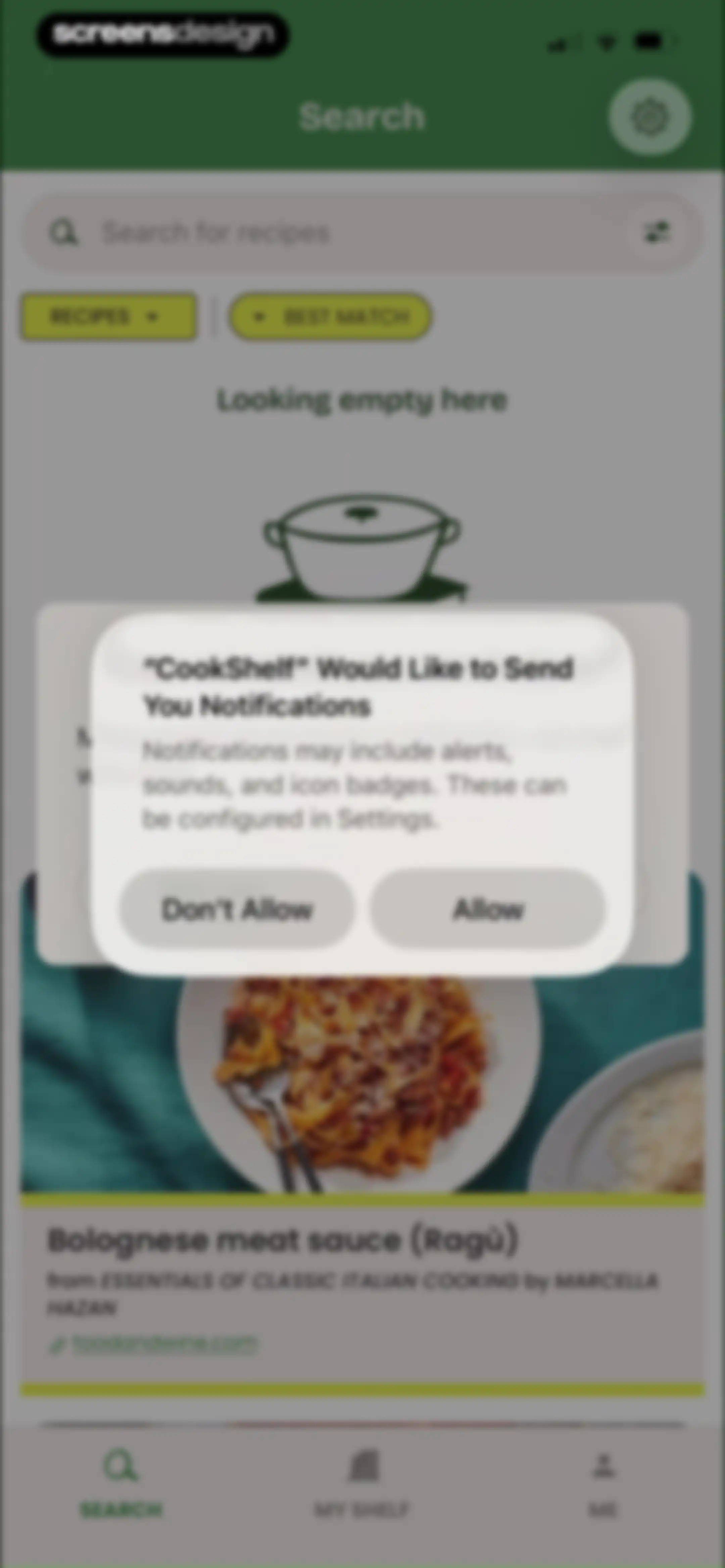 CookShelf: Search Cookbooks screen 21