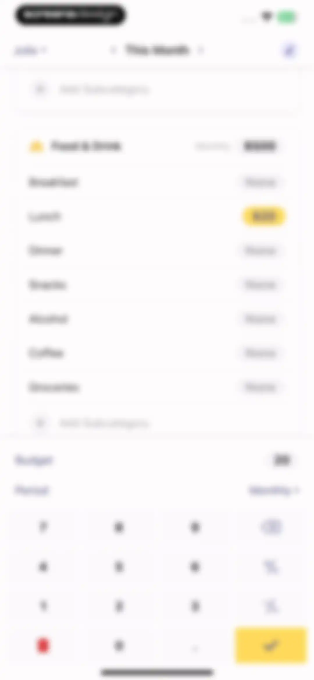 Budget app - spending tracker screen 76