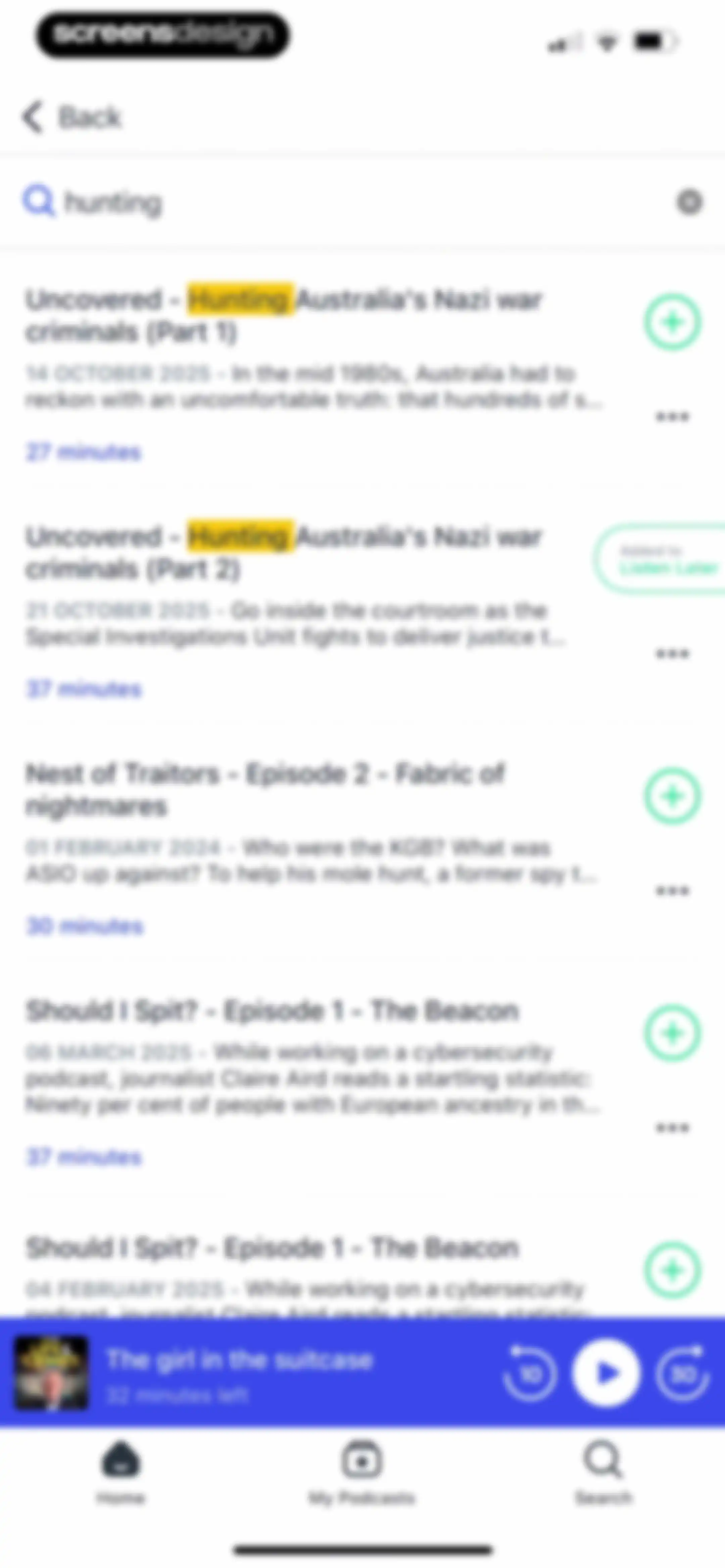 Podcast App screen 37