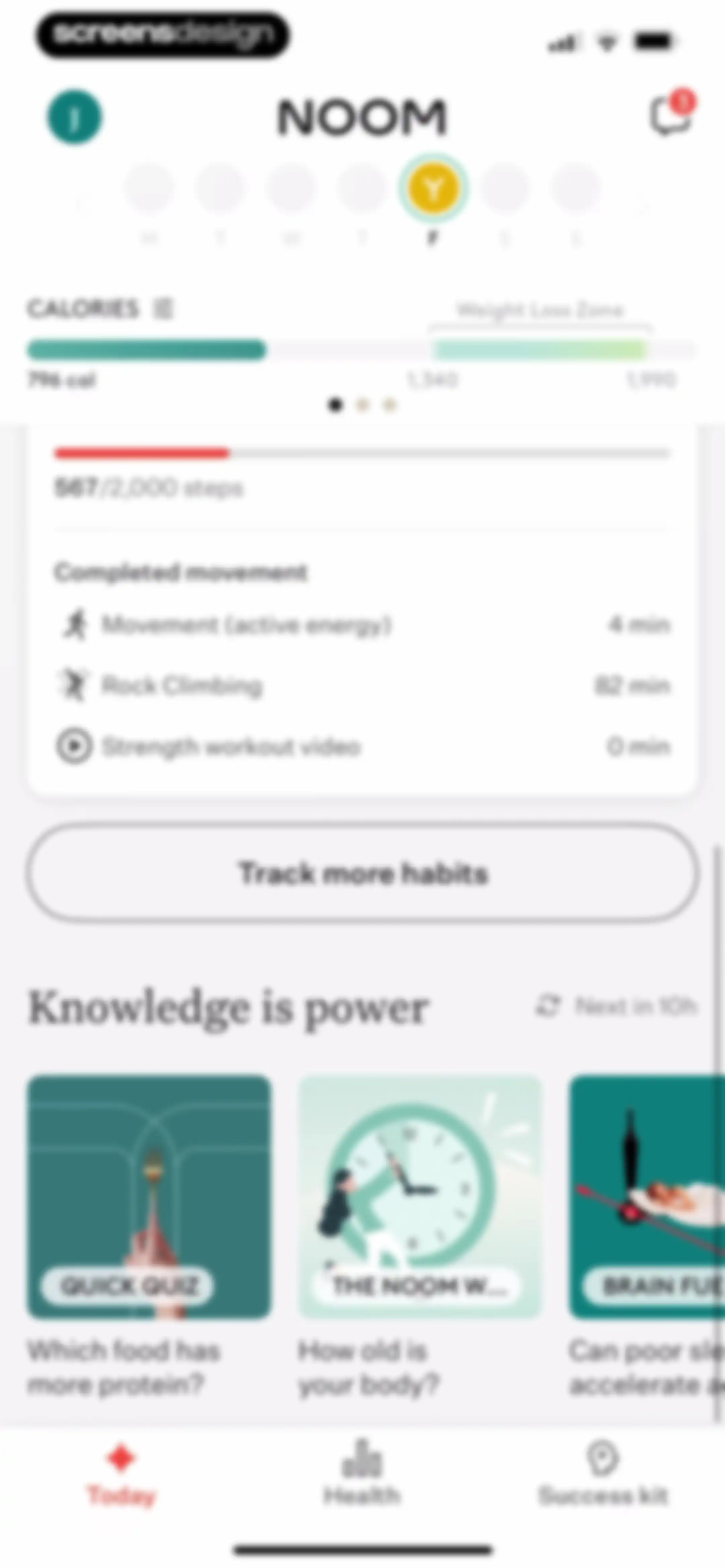 Noom Weight Loss, Food Tracker screen 223