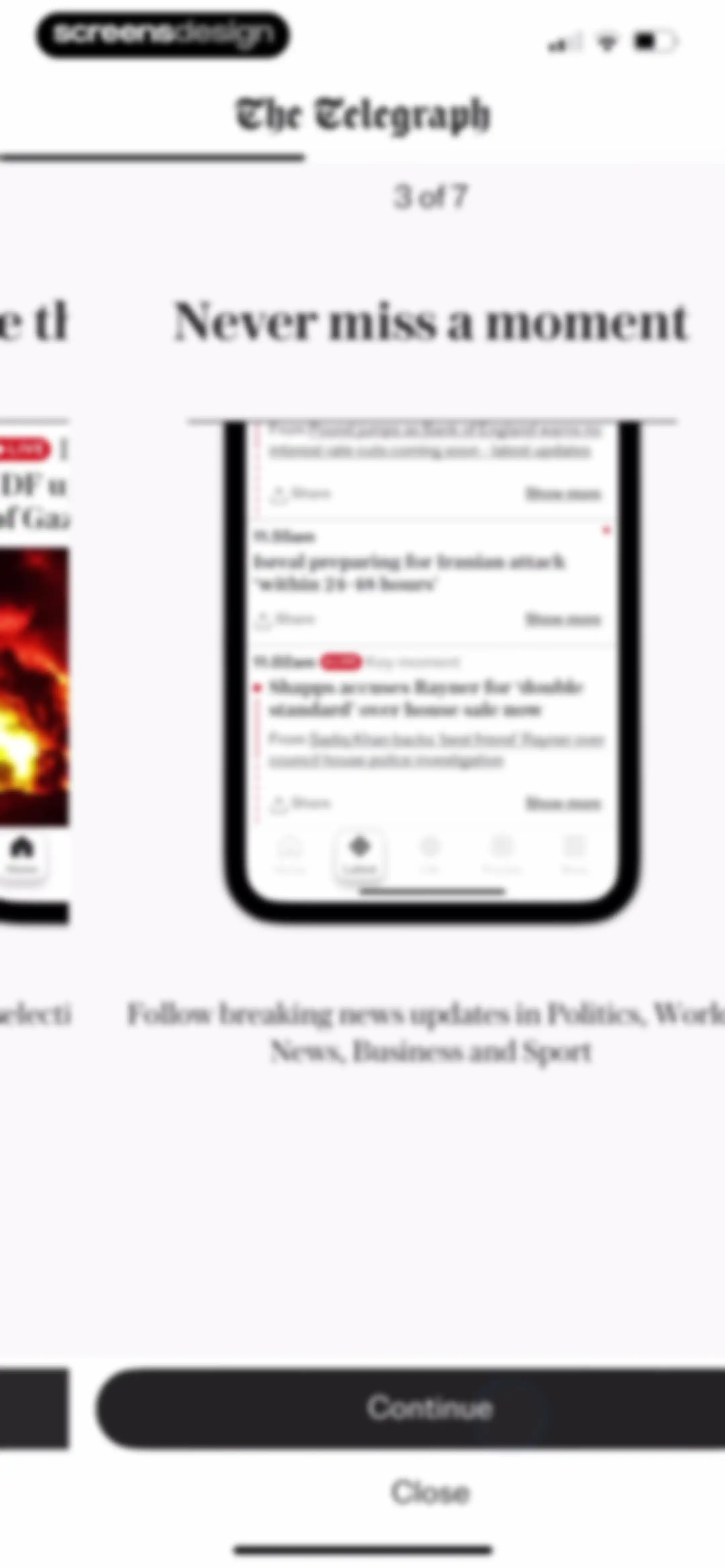 The Telegraph: UK & World News screen 9