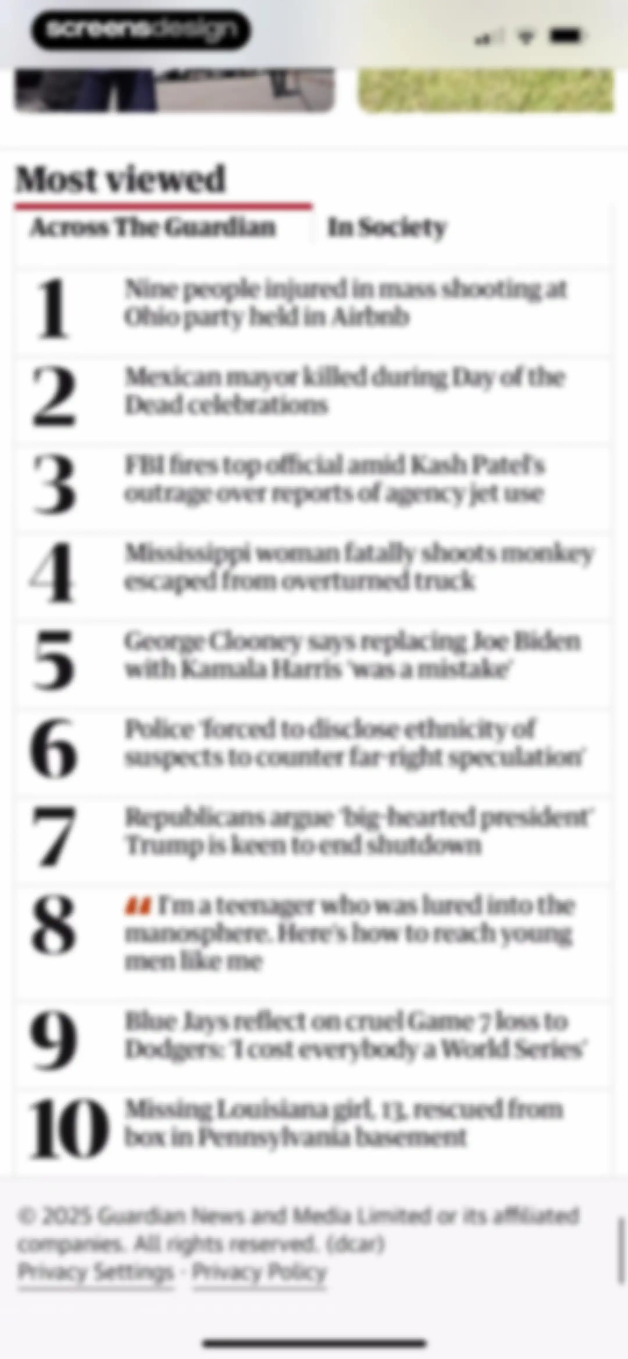 The Guardian - US & World News screen 17
