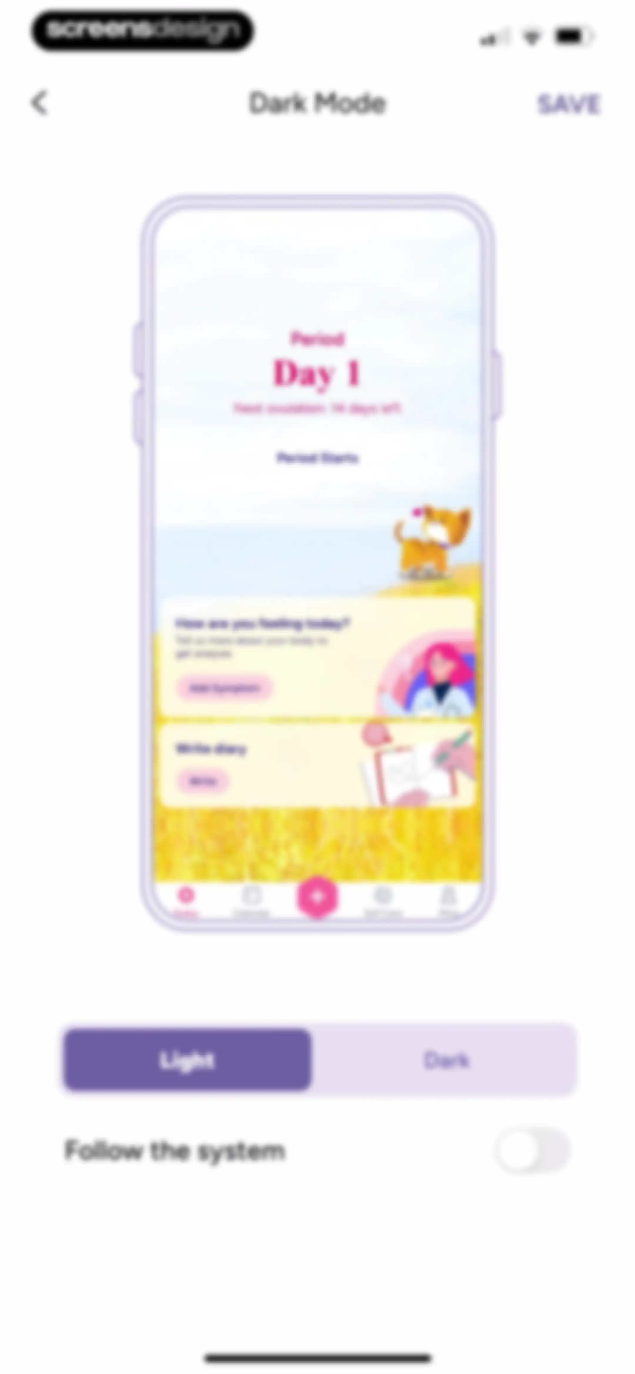 Period Tracker Period Calendar screen 191