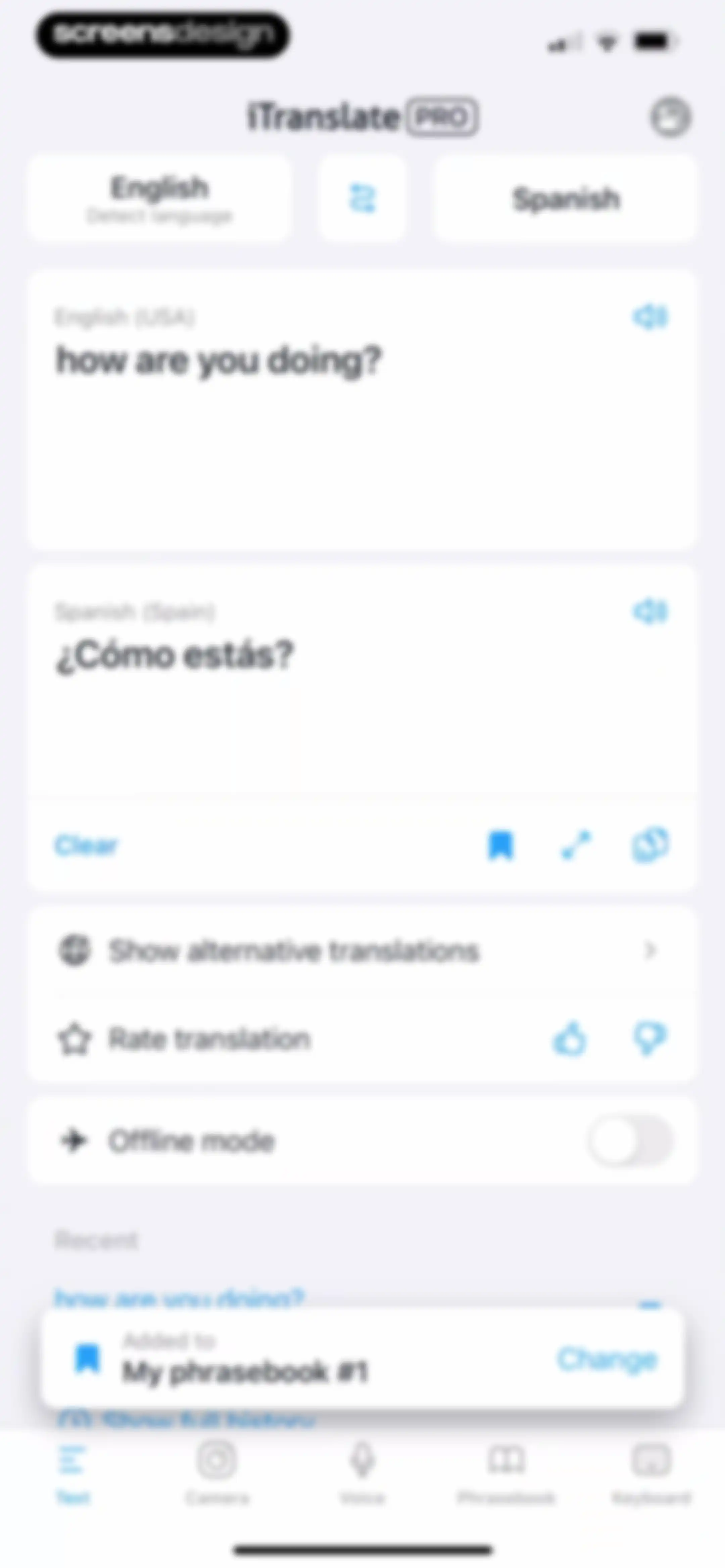 iTranslate Translator screen 36