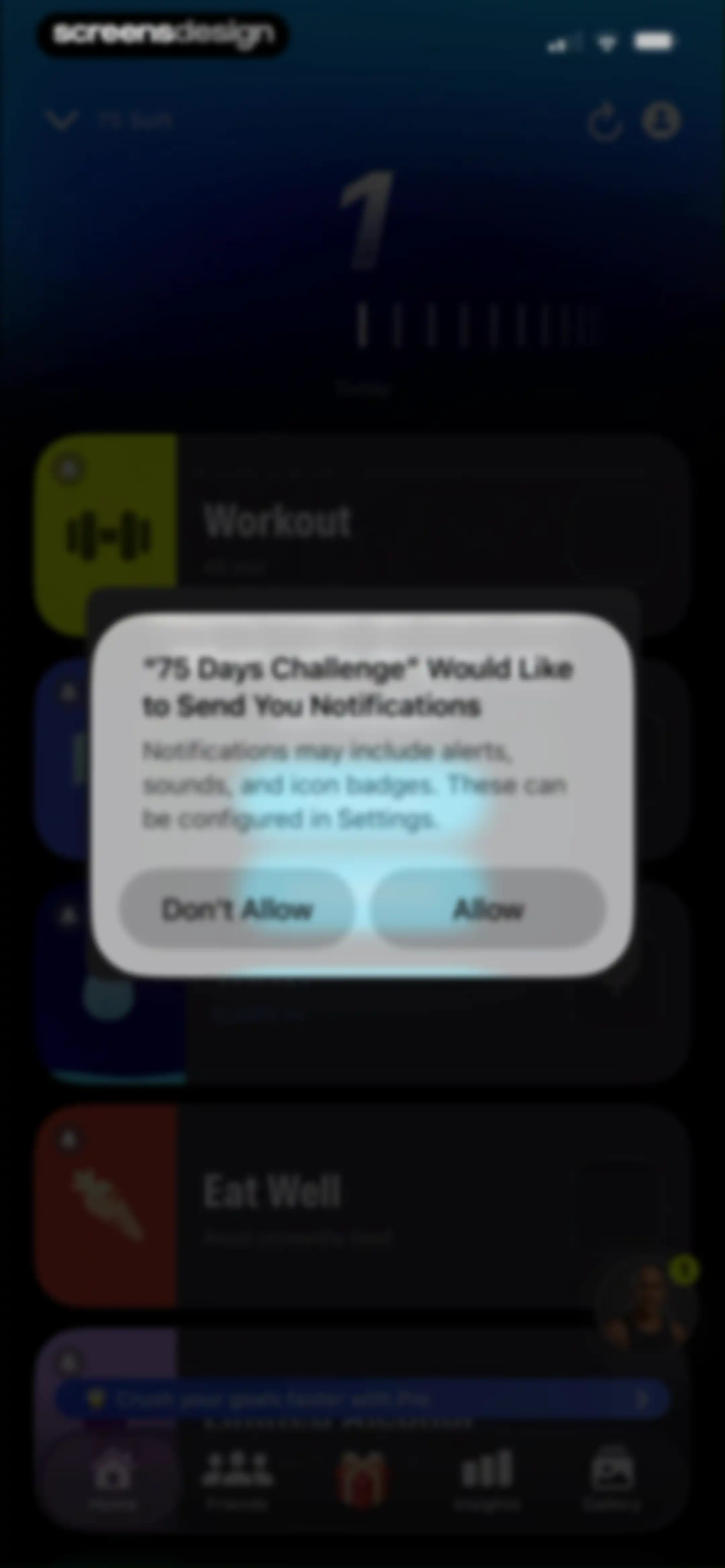 75 Days Challenge Tough & Soft screen 45