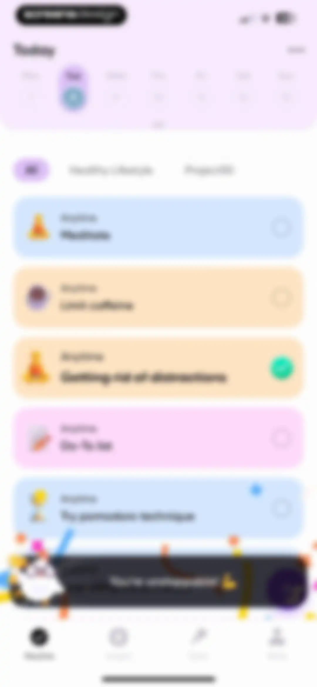 Me+ Lifestyle Routine screen 150