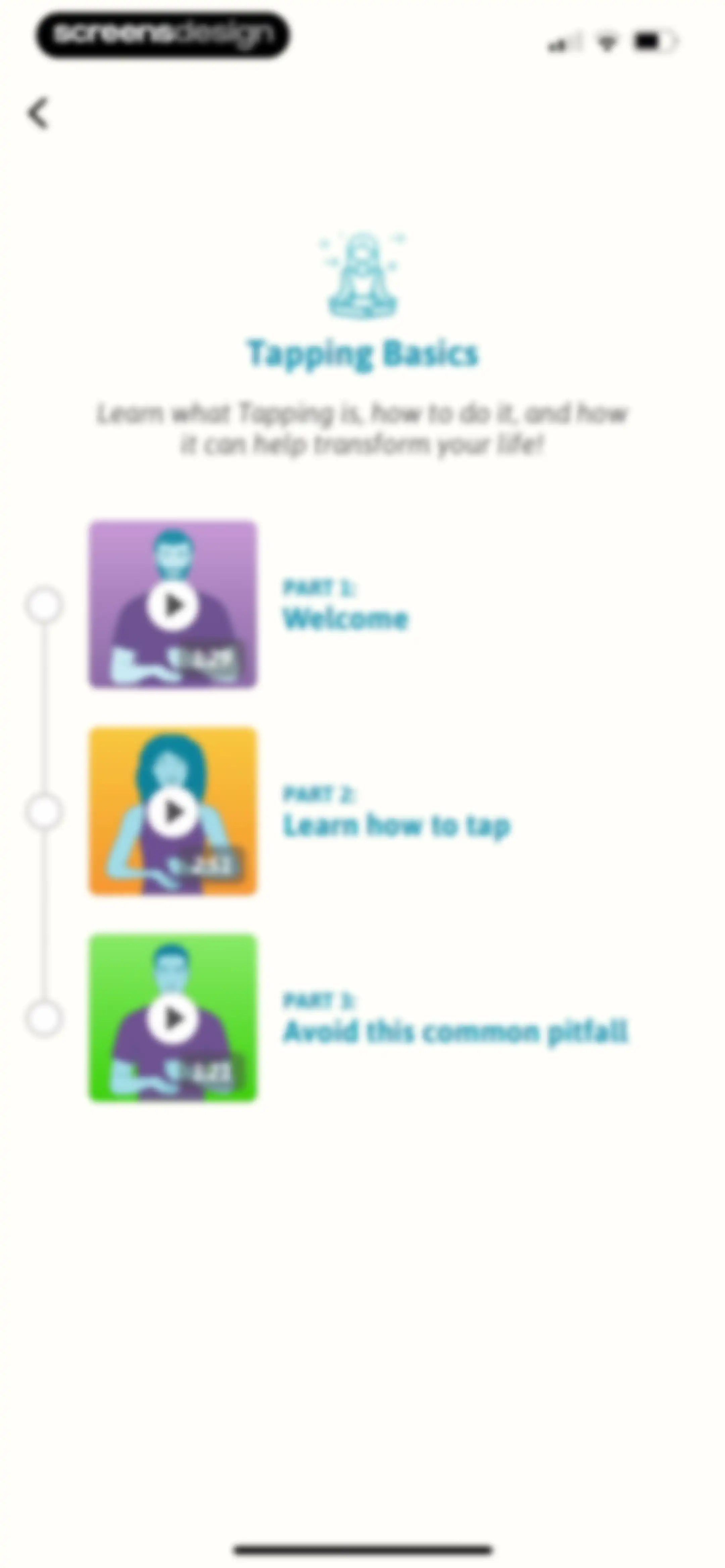 The Tapping Solution screen 111