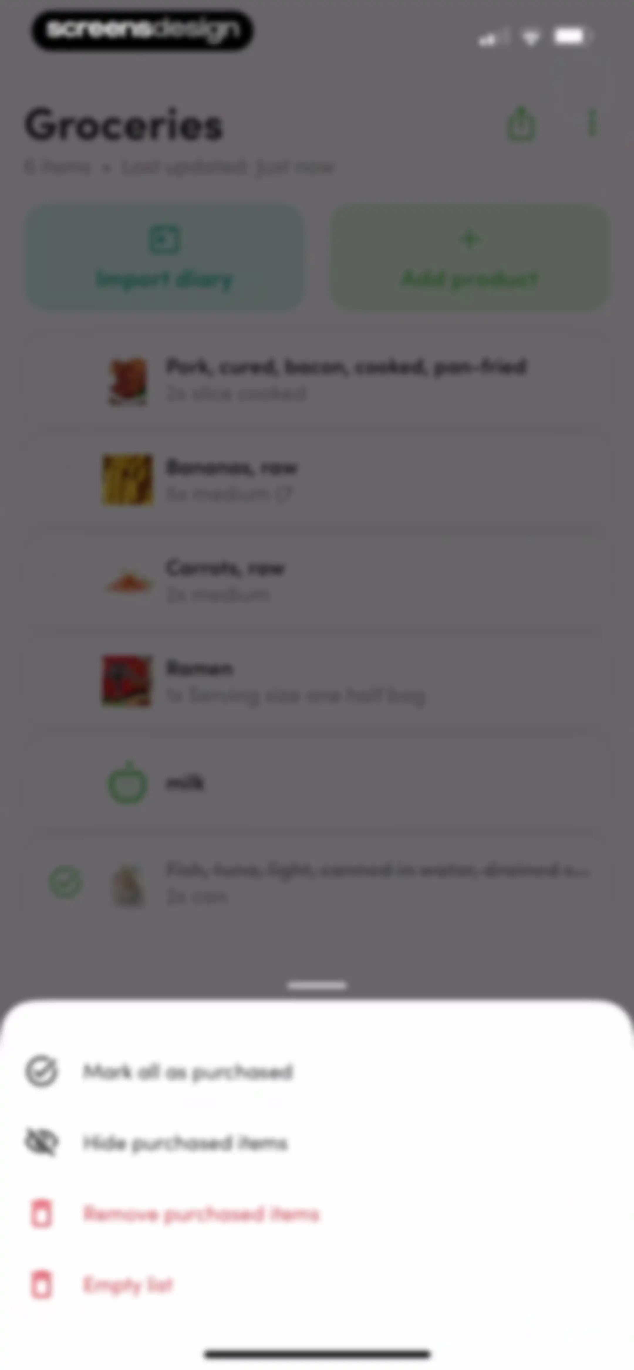 Calories and nutrition tracker screen 80