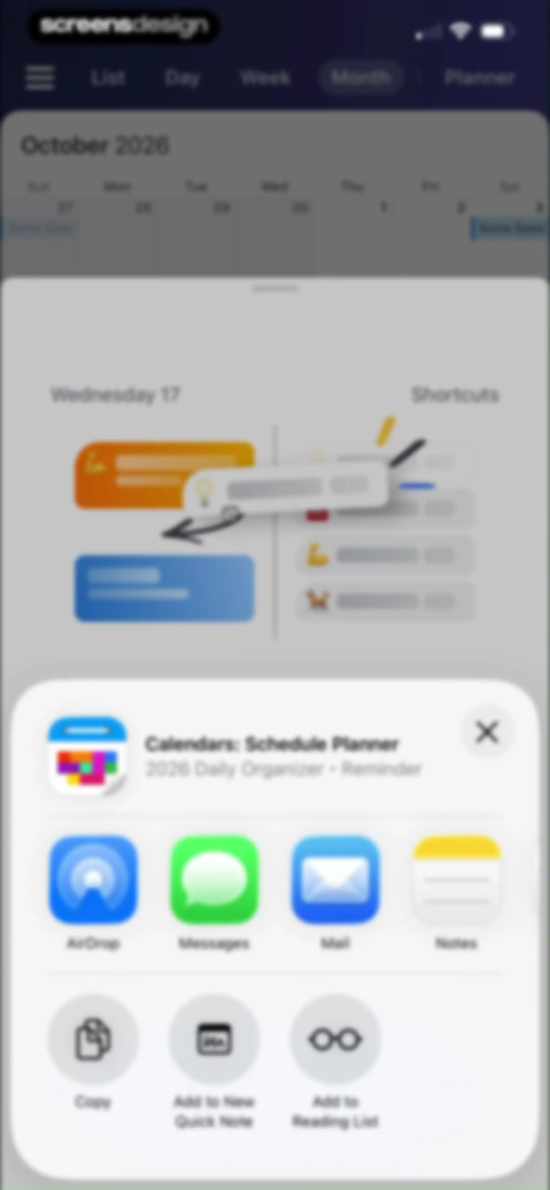 Calendars: Schedule Planner screen 81