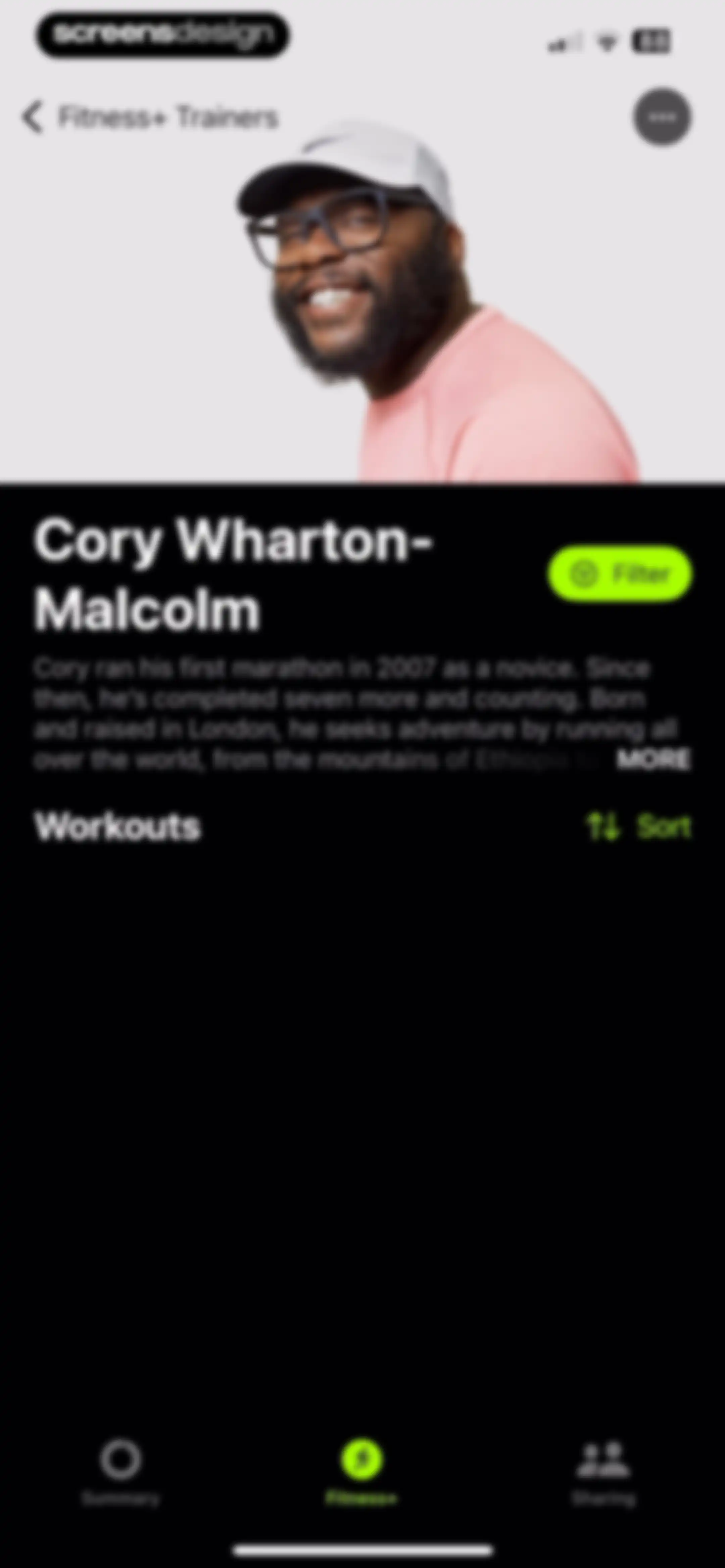 Apple Fitness screen 126