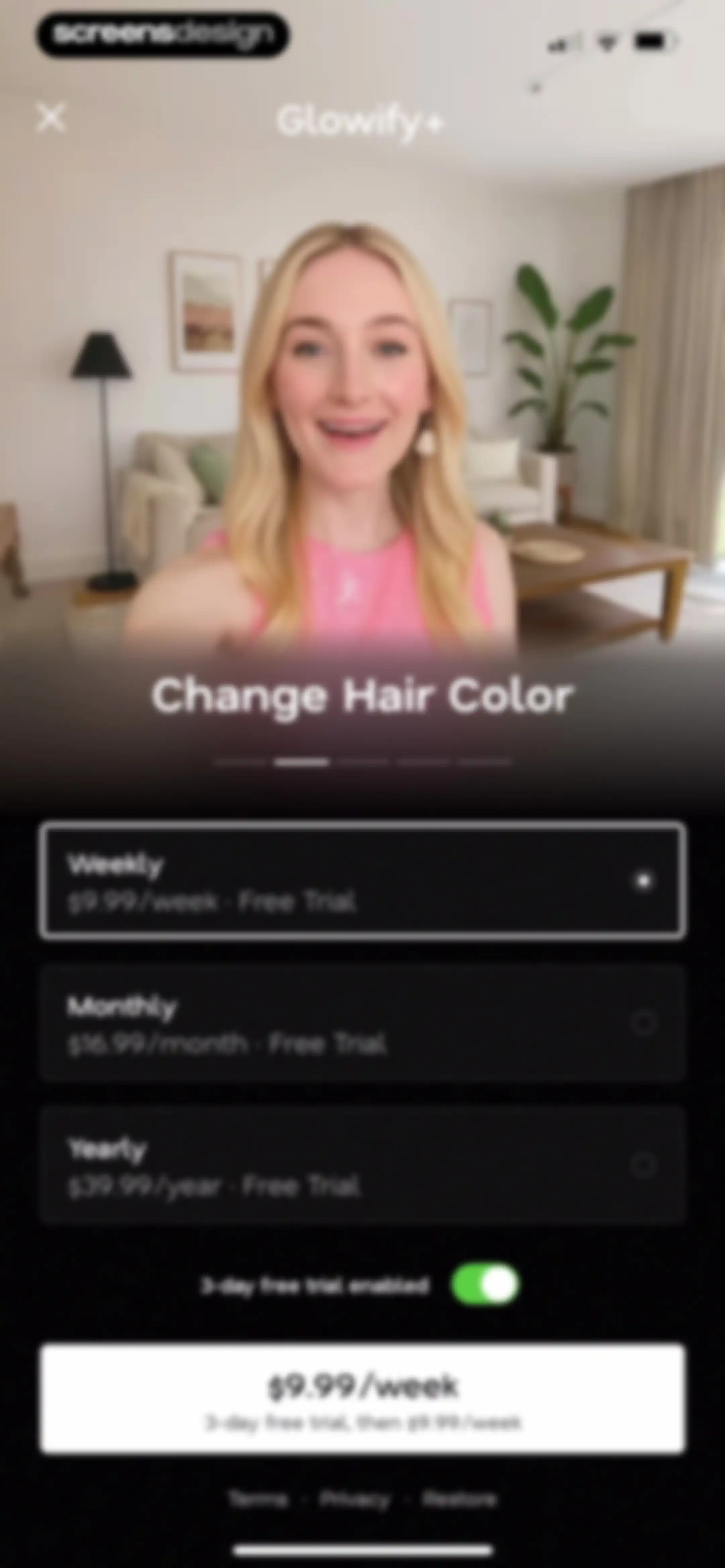 Glowify - AI Hairstyle Try On screen 65
