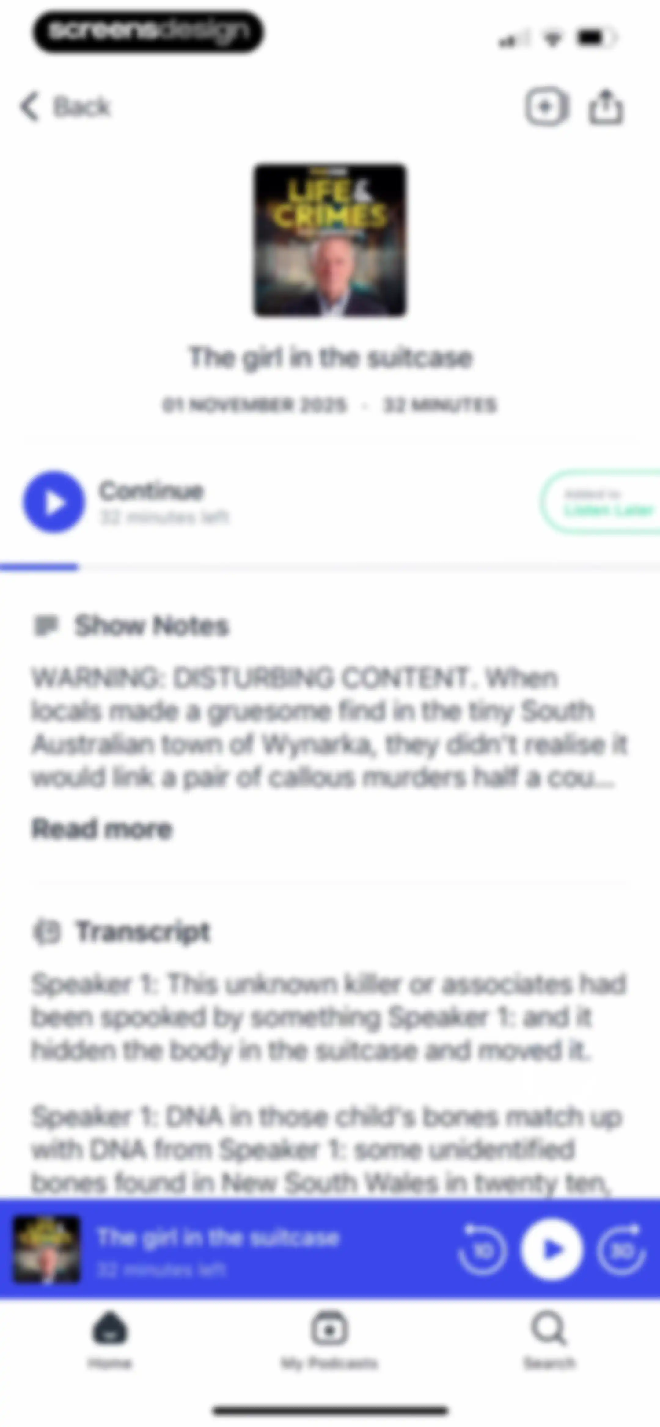 Podcast App screen 45