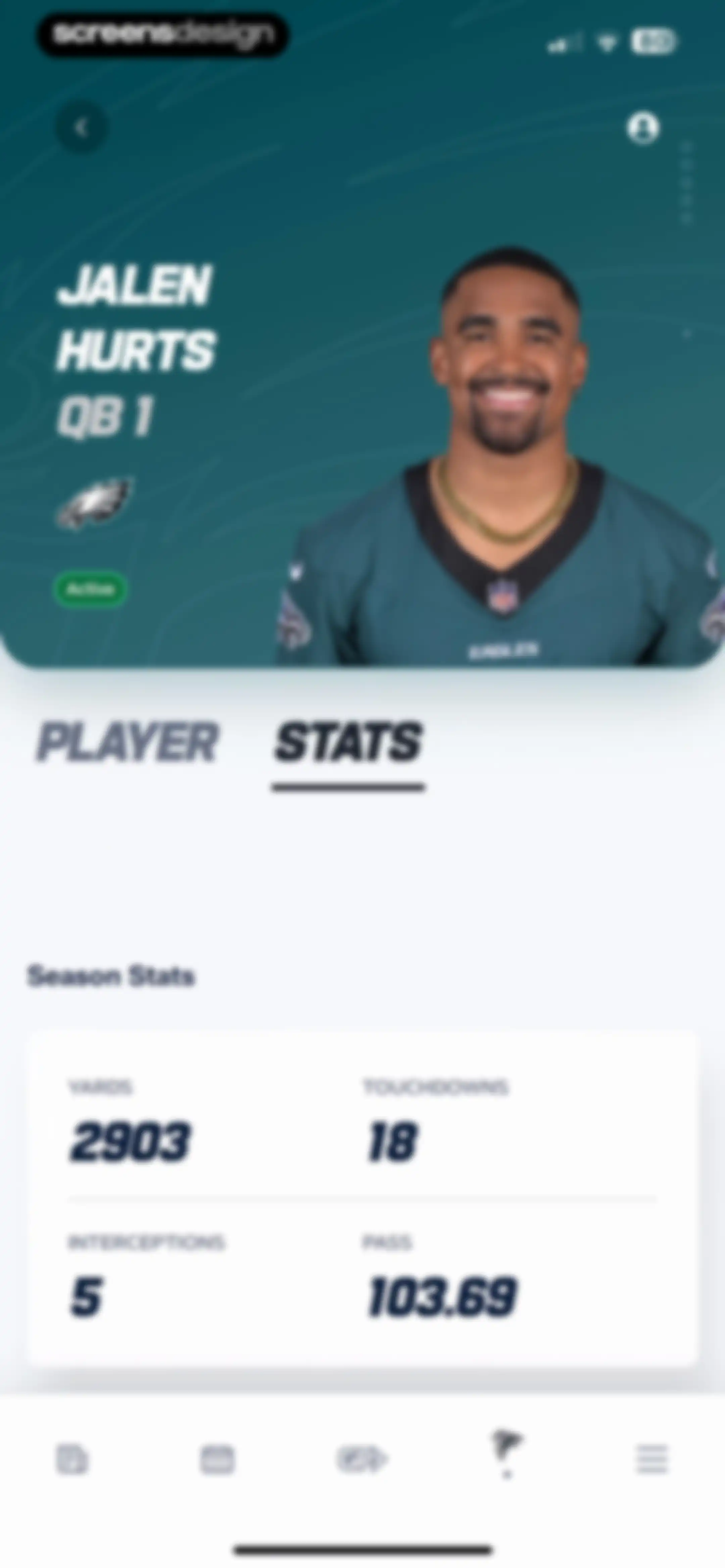 NFL screen 116