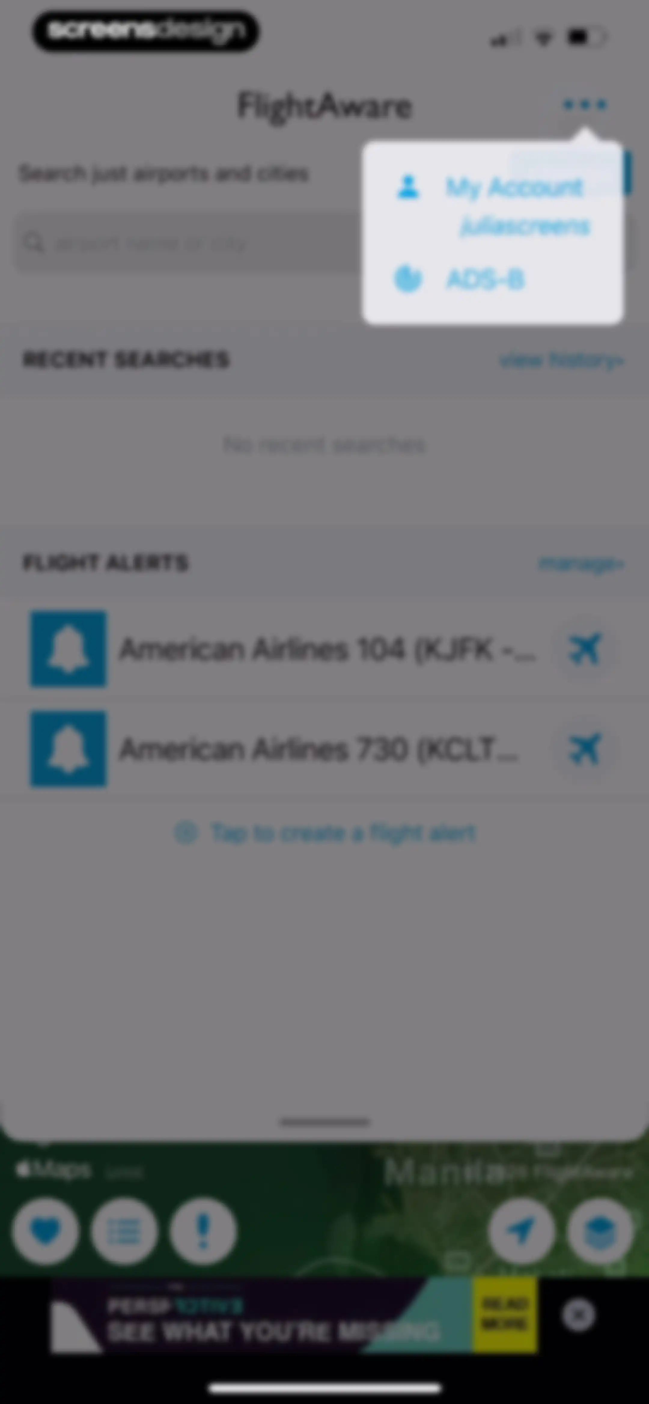FlightAware Flight Tracker screen 92