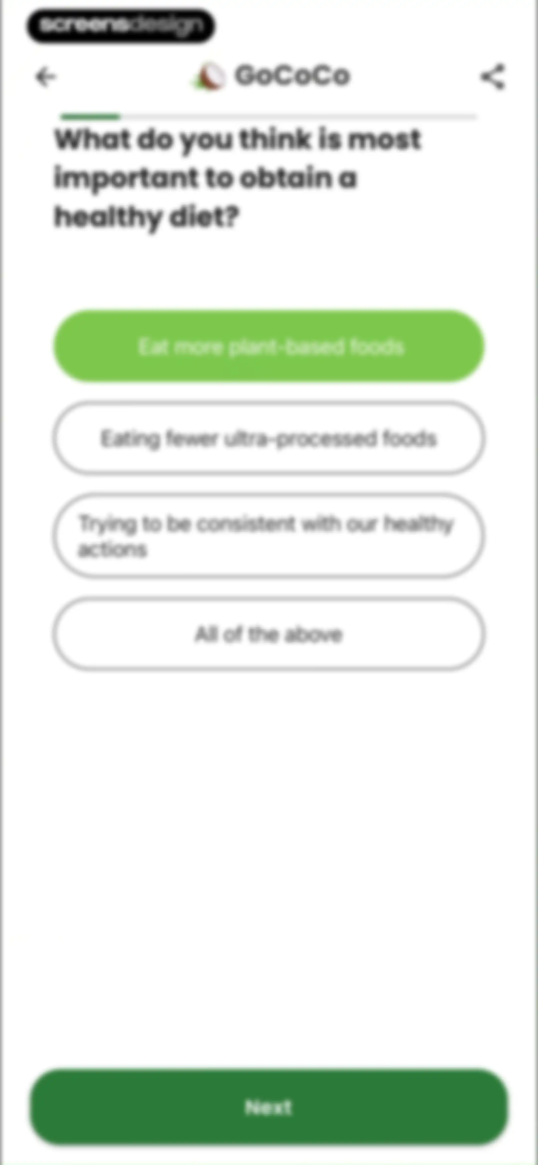 Diabetes food tracker - Gococo screen 123