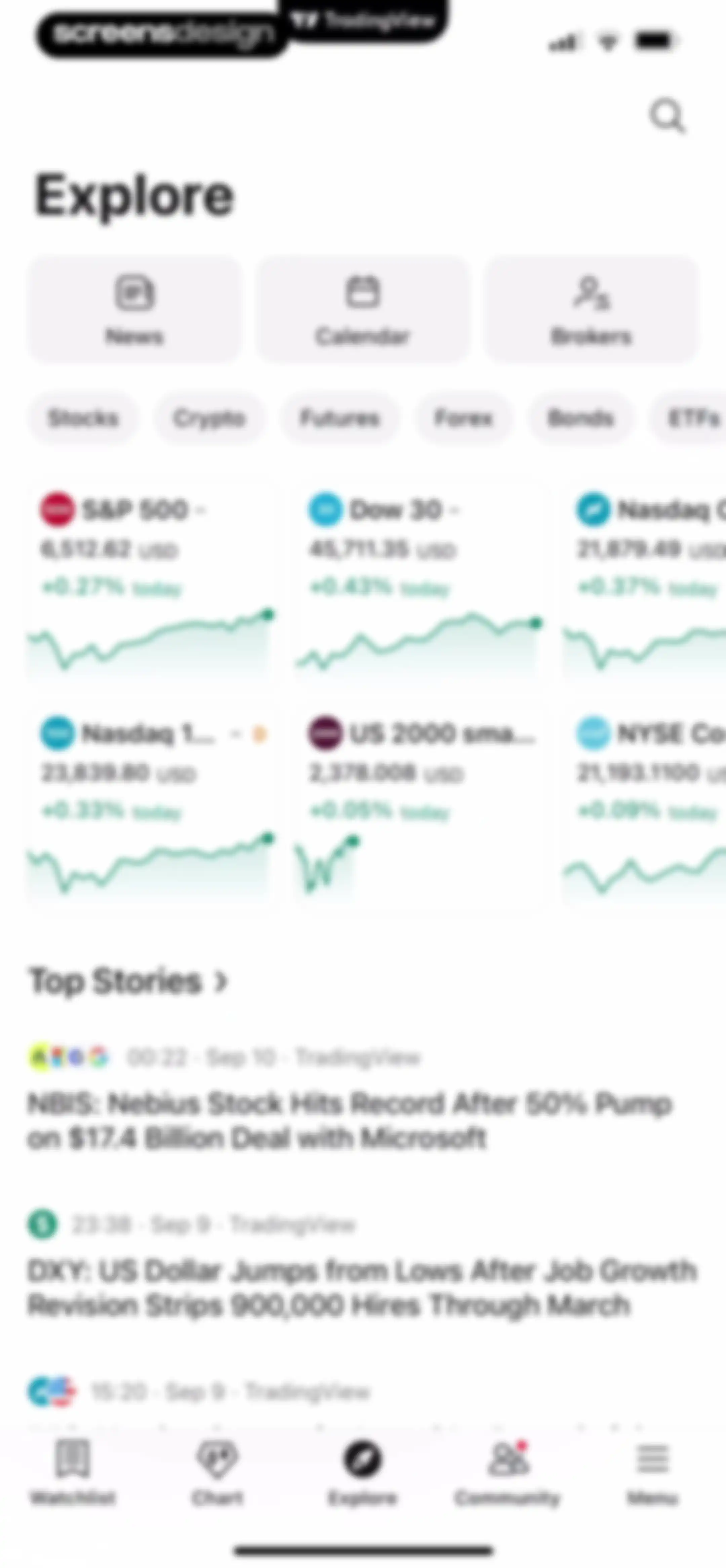 TradingView: Track All Markets screen 197