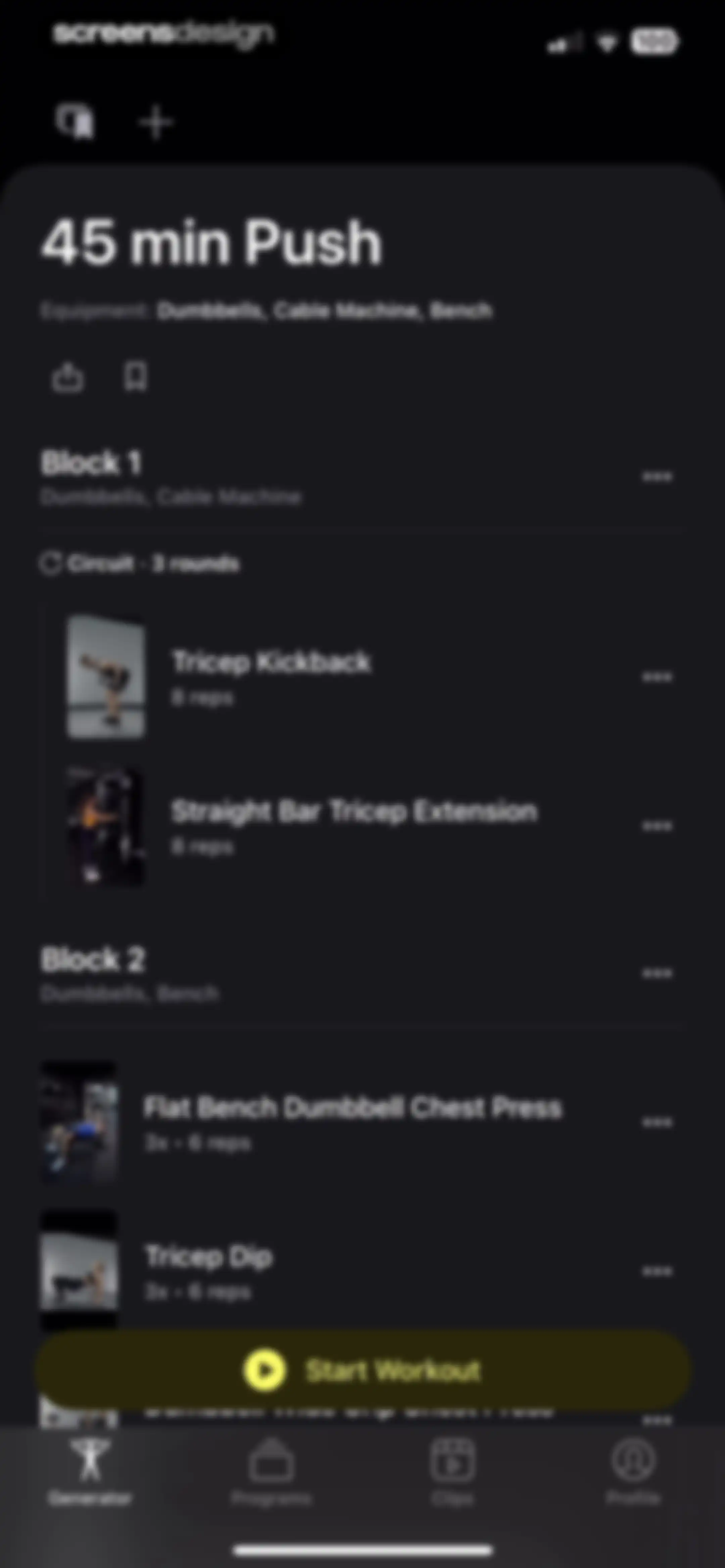 Peloton Strength+ screen 105