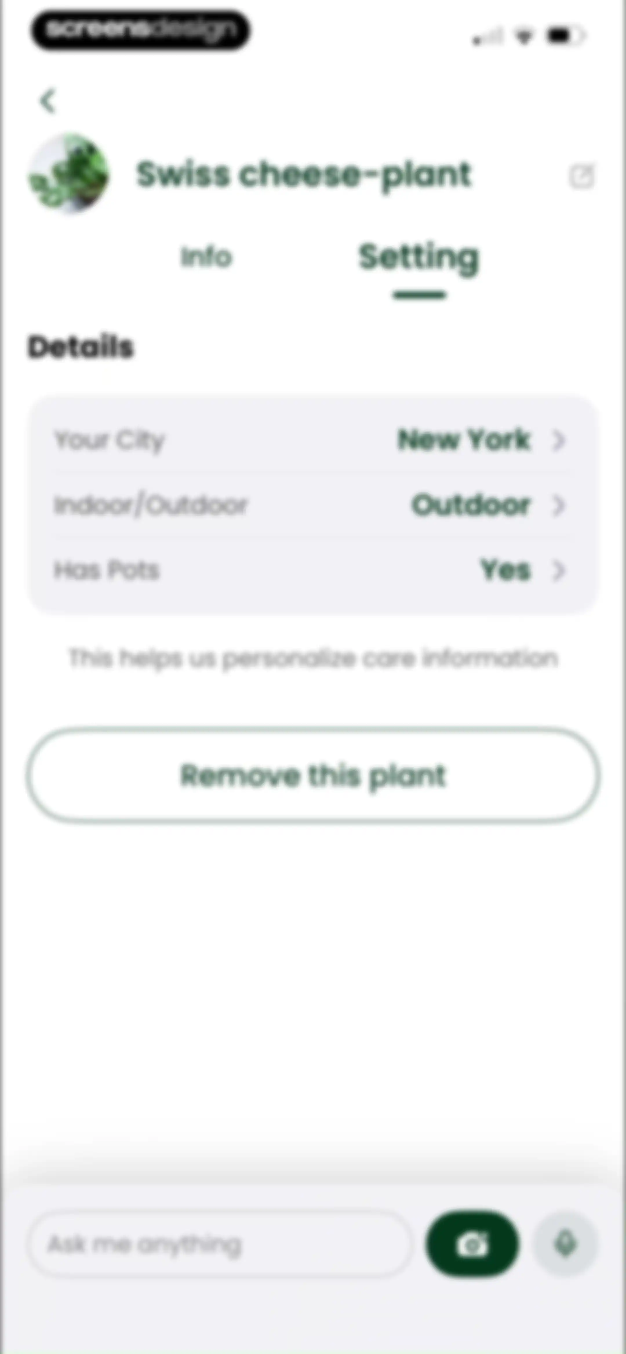 PlantAI: Identifier & Diagnose screen 64
