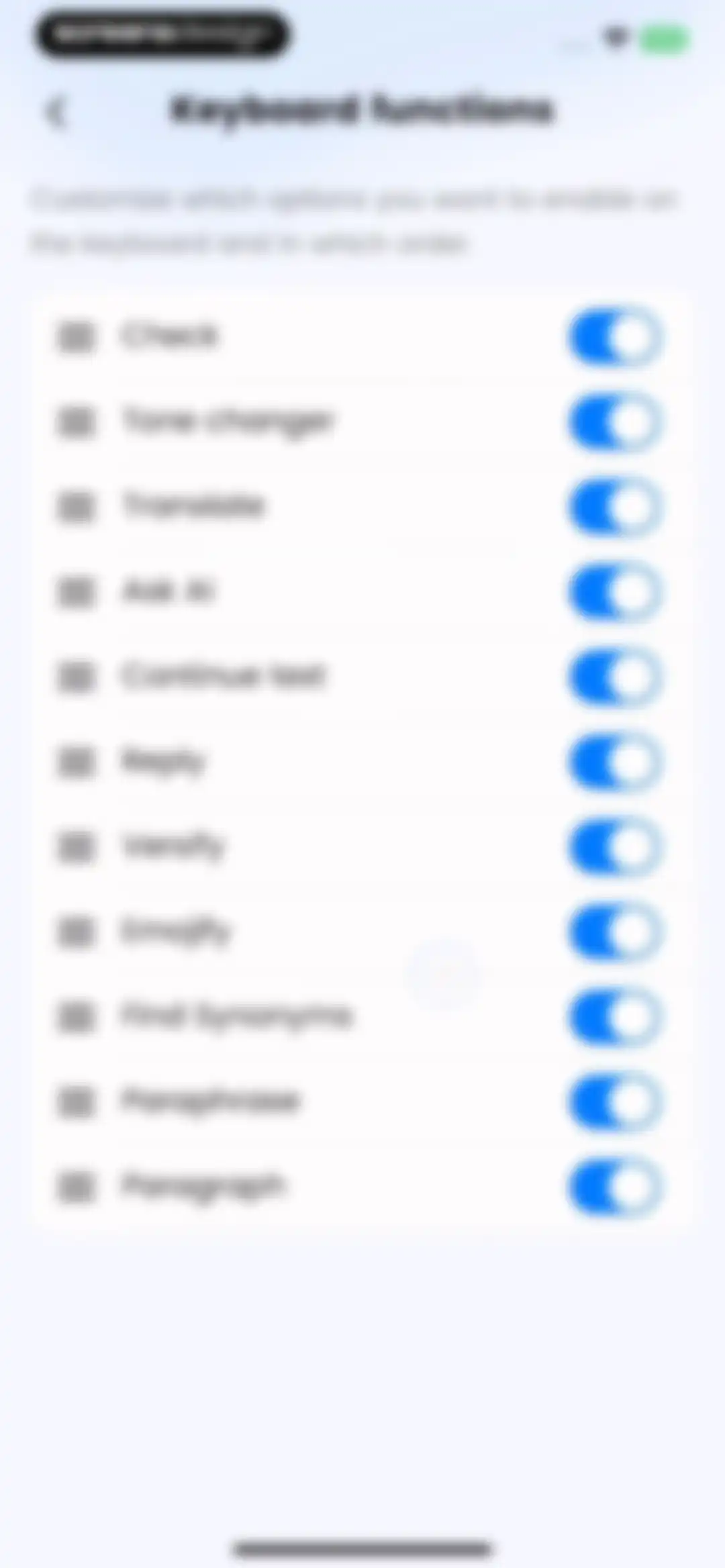 AI Keyboard: Chatbot, Grammar screen 52