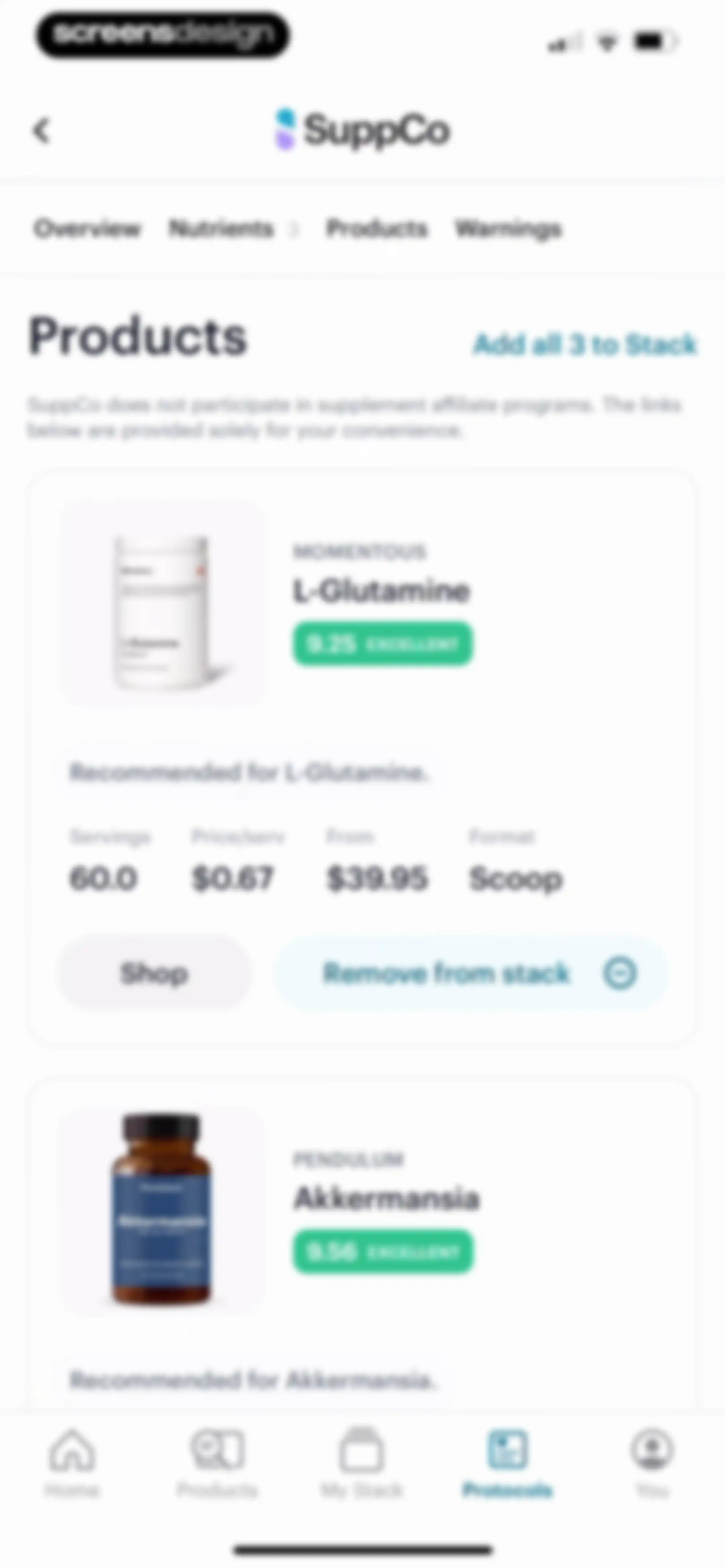 SuppCo: Supplement Scanner screen 121