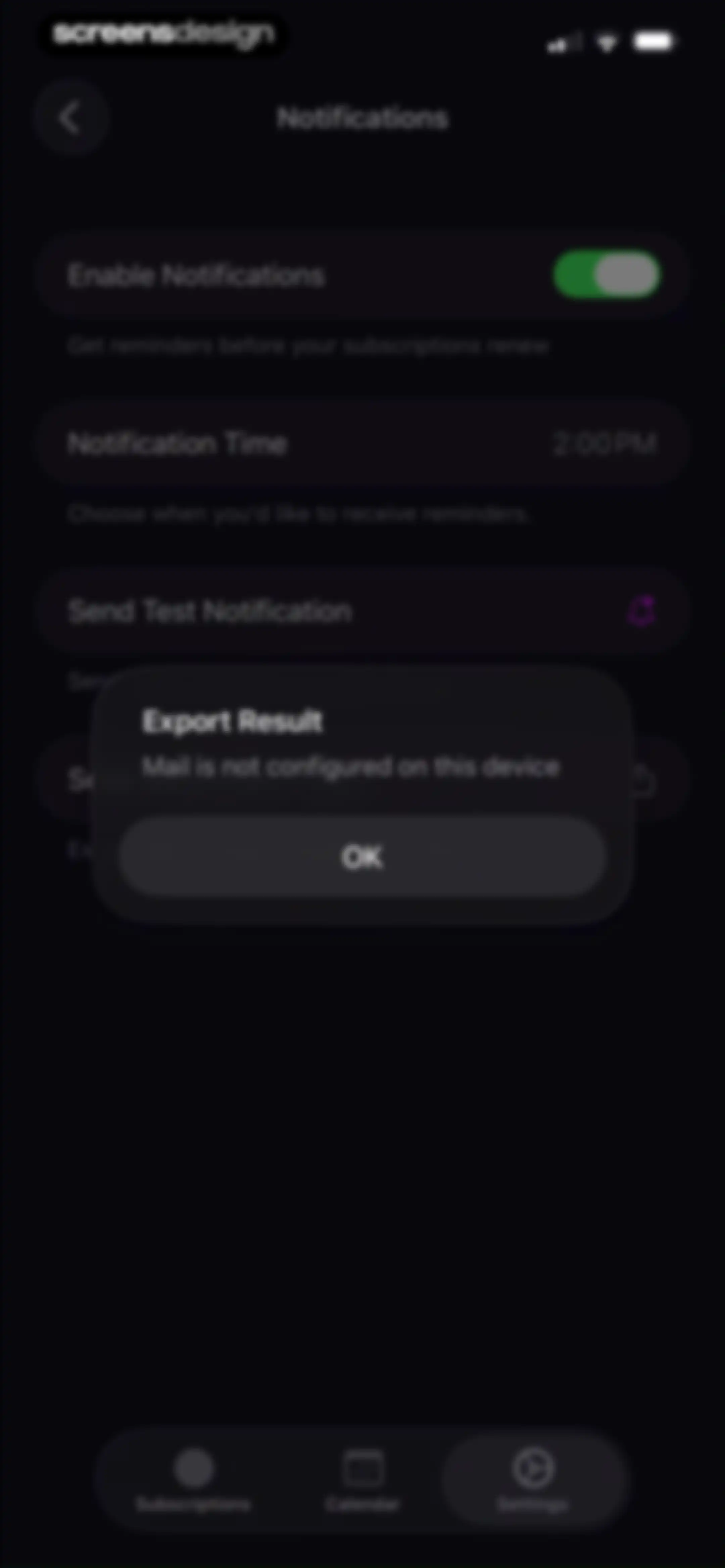 Subscription Manager: Orbit screen 56