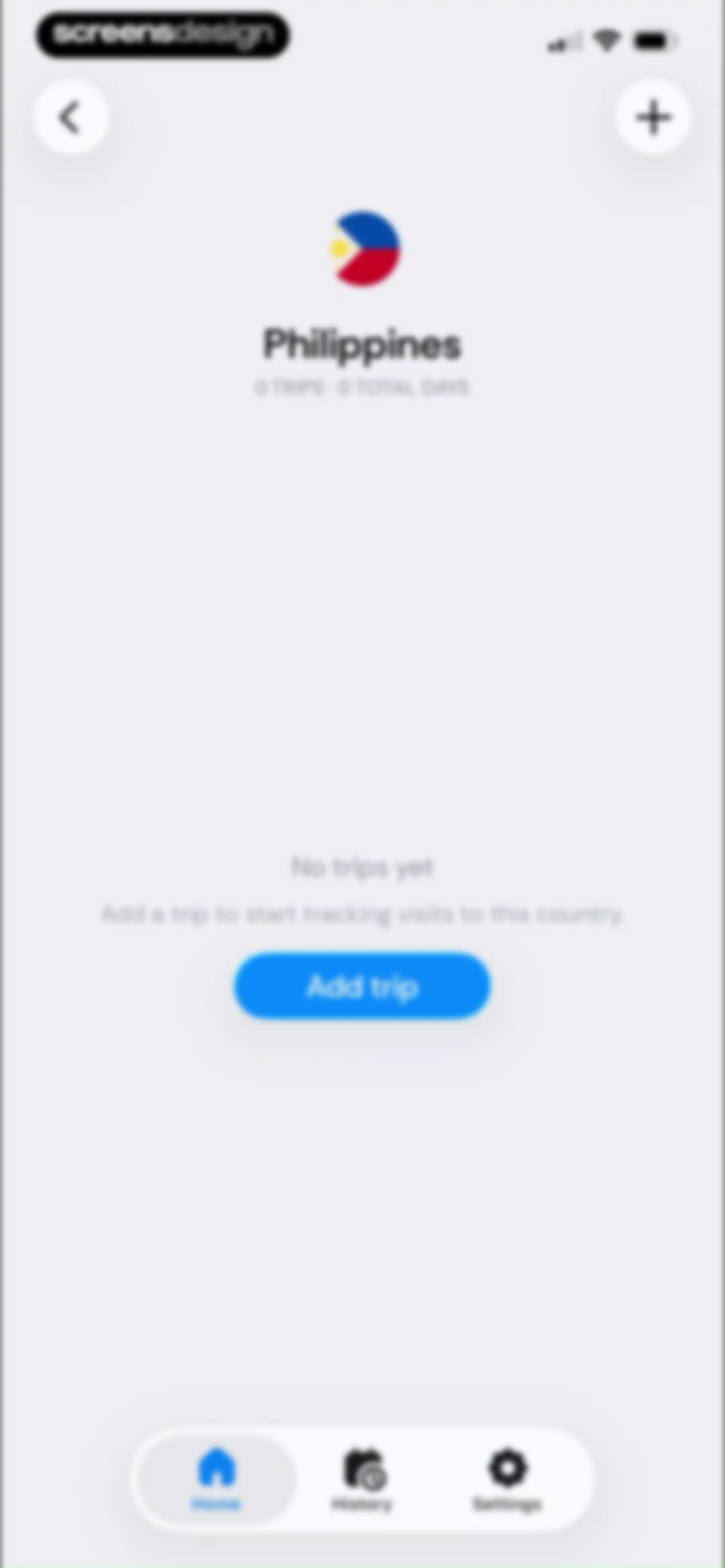 Country Days Tracker: Bounded screen 62