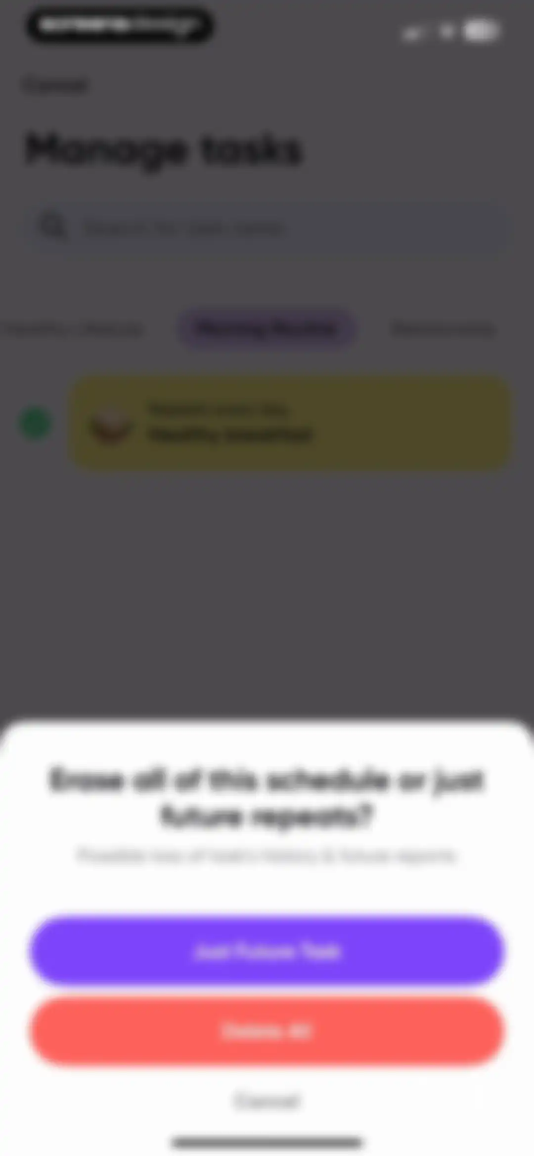 Me+ Lifestyle Routine screen 98