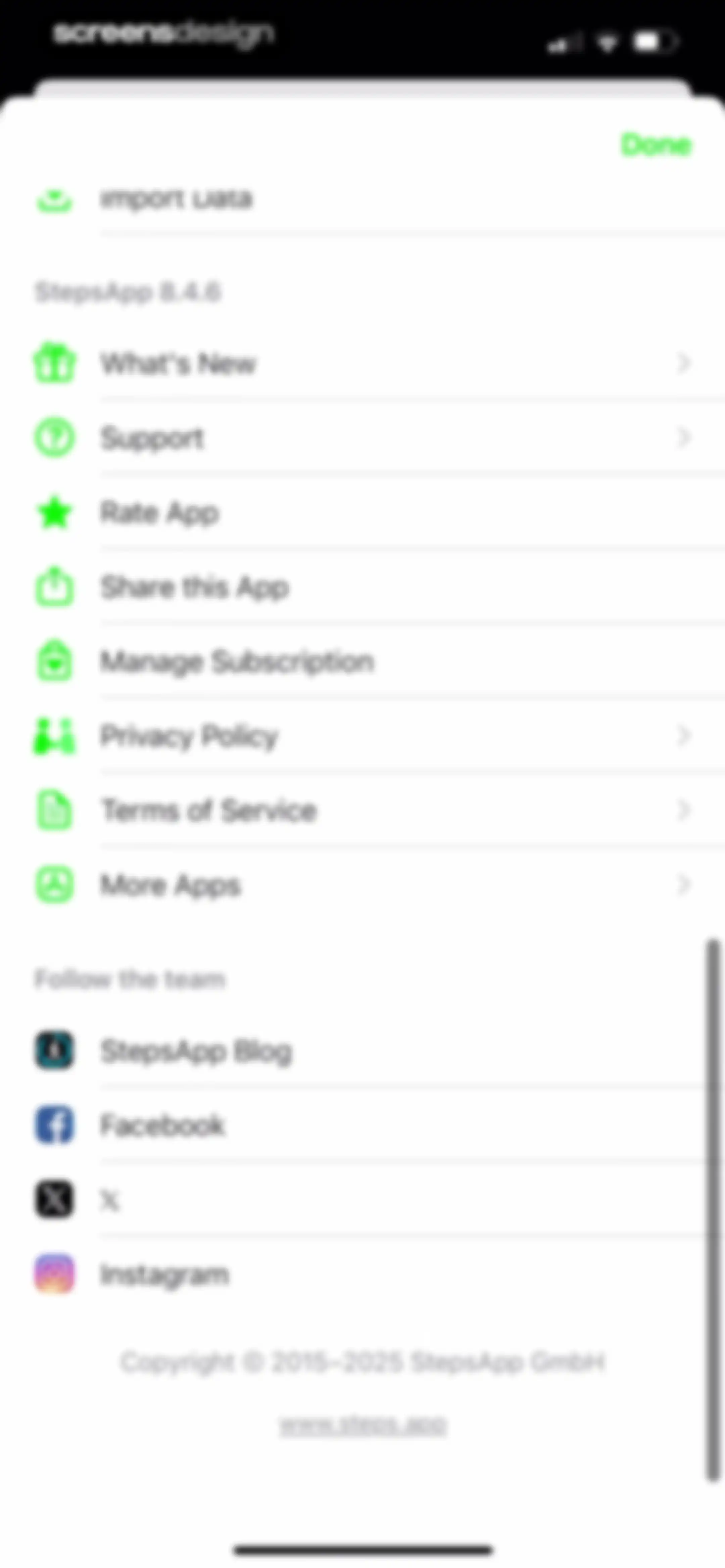 StepsApp Pedometer screen 168