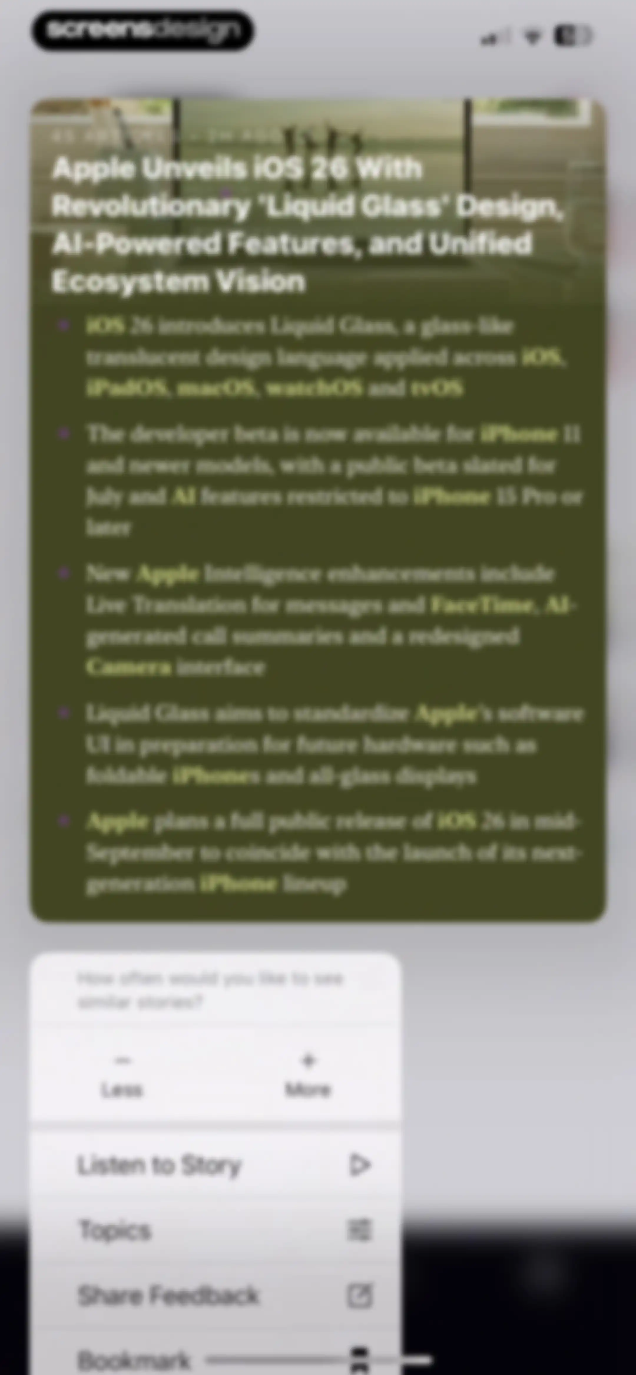 Particle: Personalized News screen 116