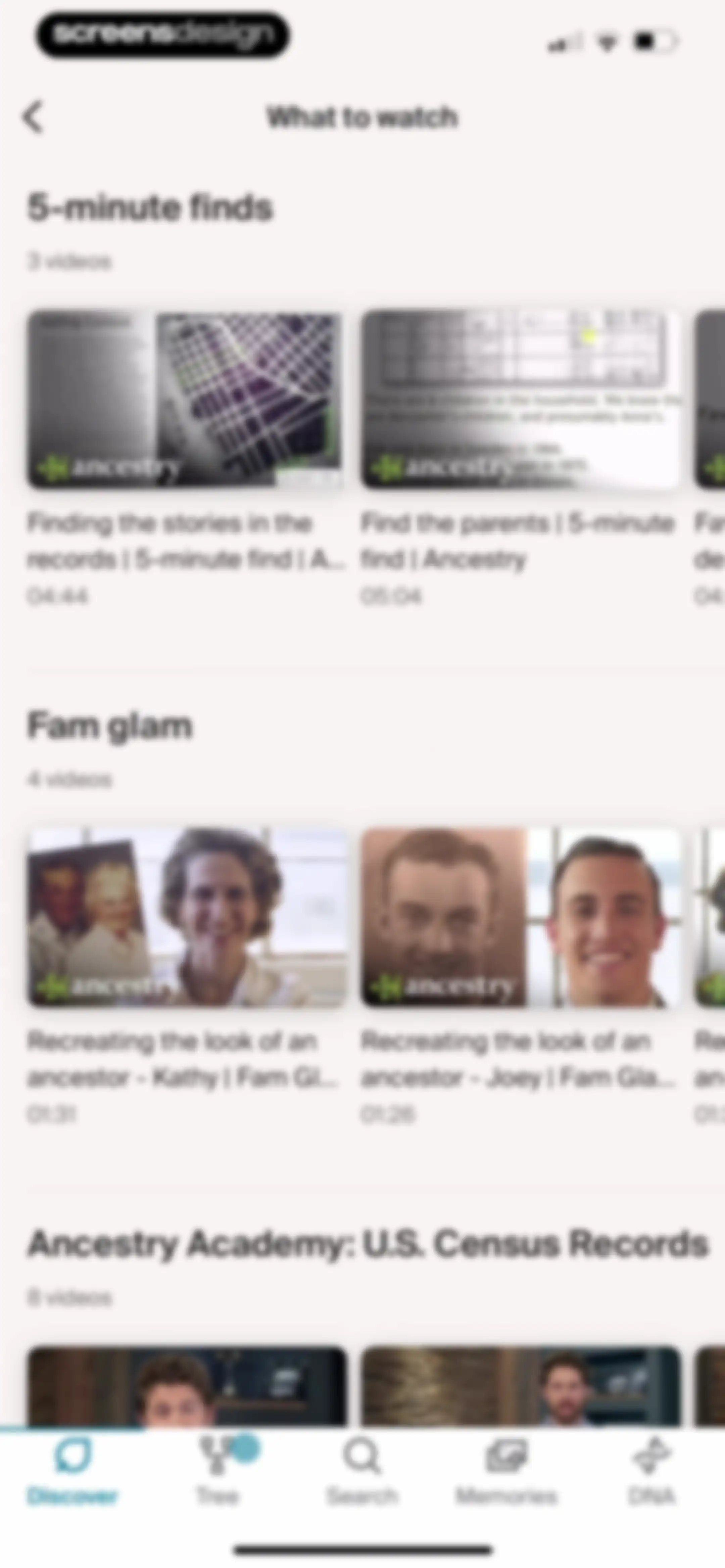 Ancestry: Family History & DNA screen 150