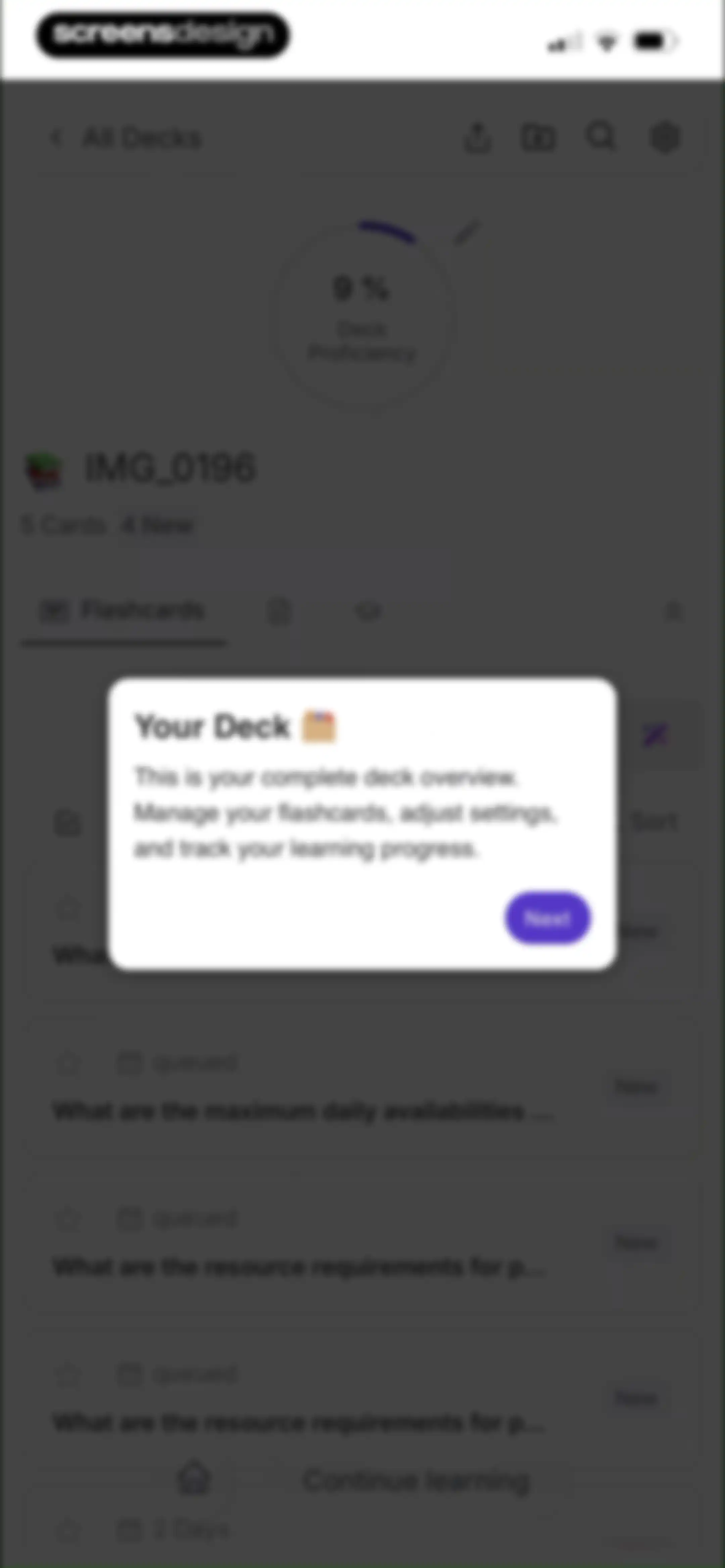 Retain Cards: AI Flashcards screen 61