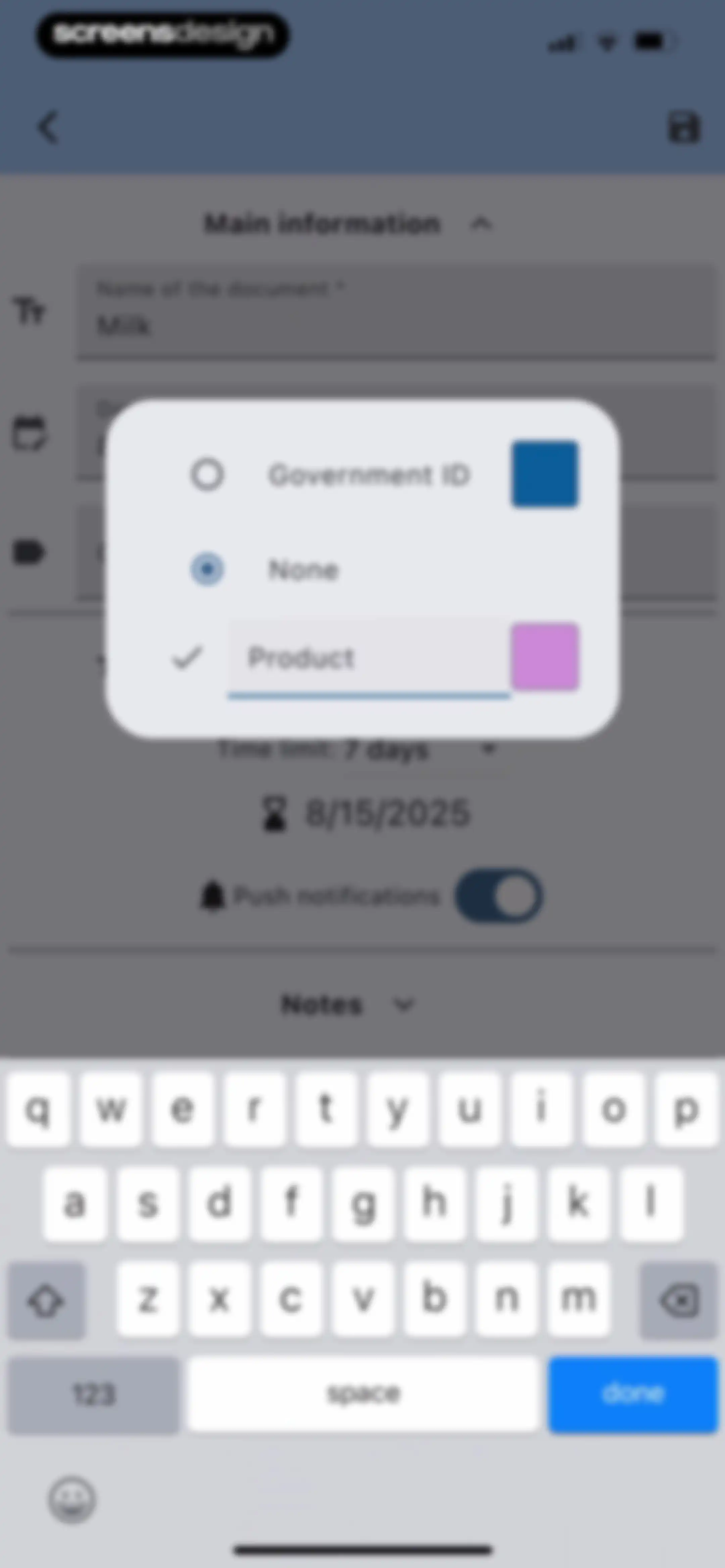 ExpiNotif: Expiration dates screen 20