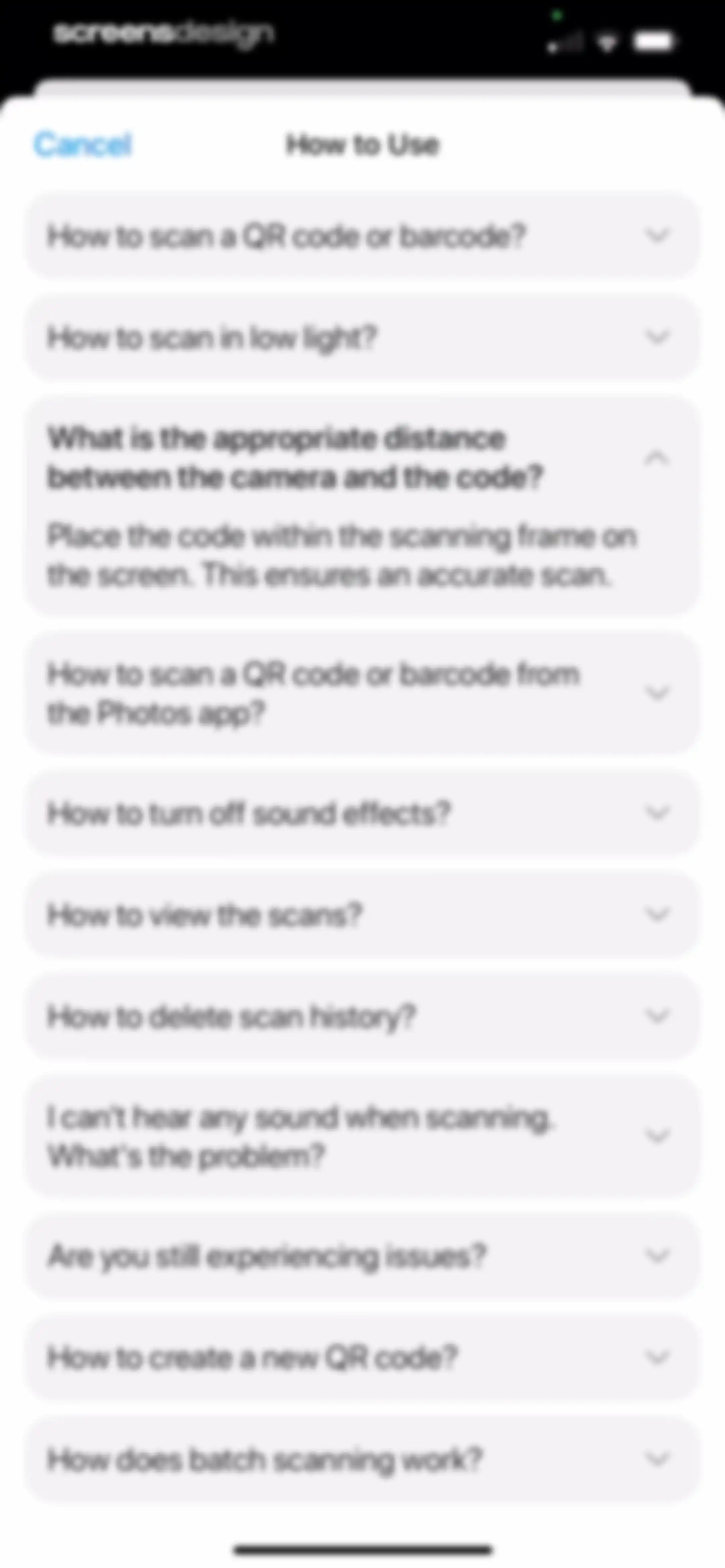 QR Code Reader, Scan Barcode screen 74