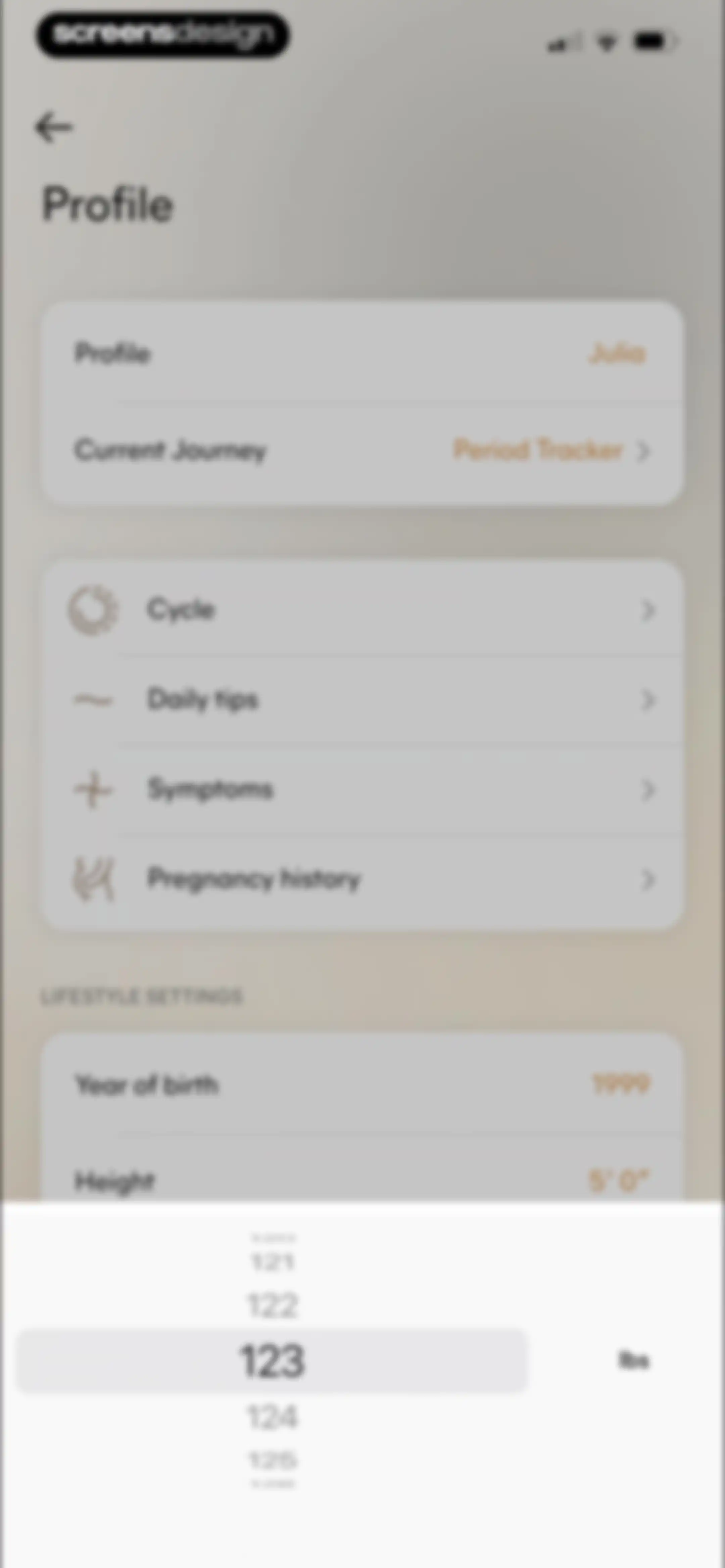 Lively - Period Tracker, Cycle screen 85